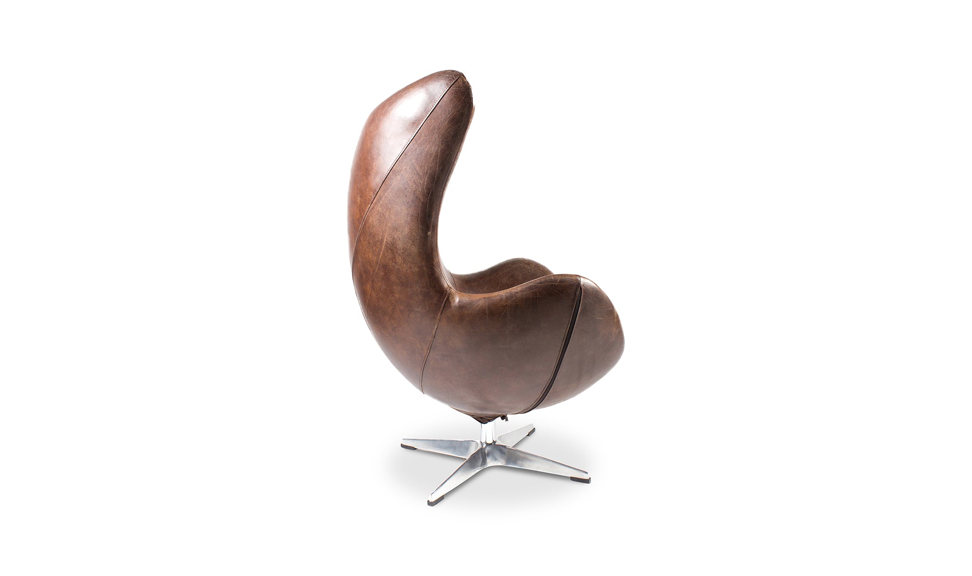ST ANNE SWIVEL CLUB CHAIR DARK BROWN LEATHER