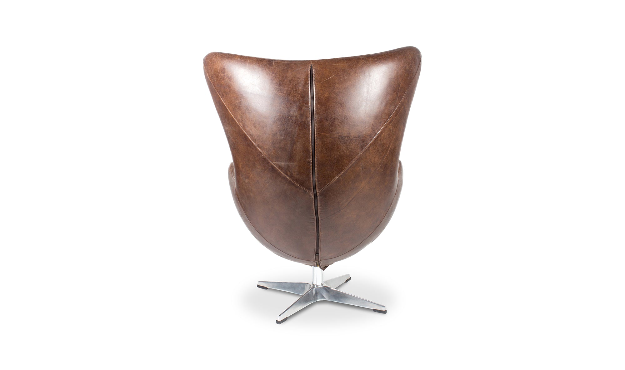 ST ANNE SWIVEL CLUB CHAIR DARK BROWN LEATHER