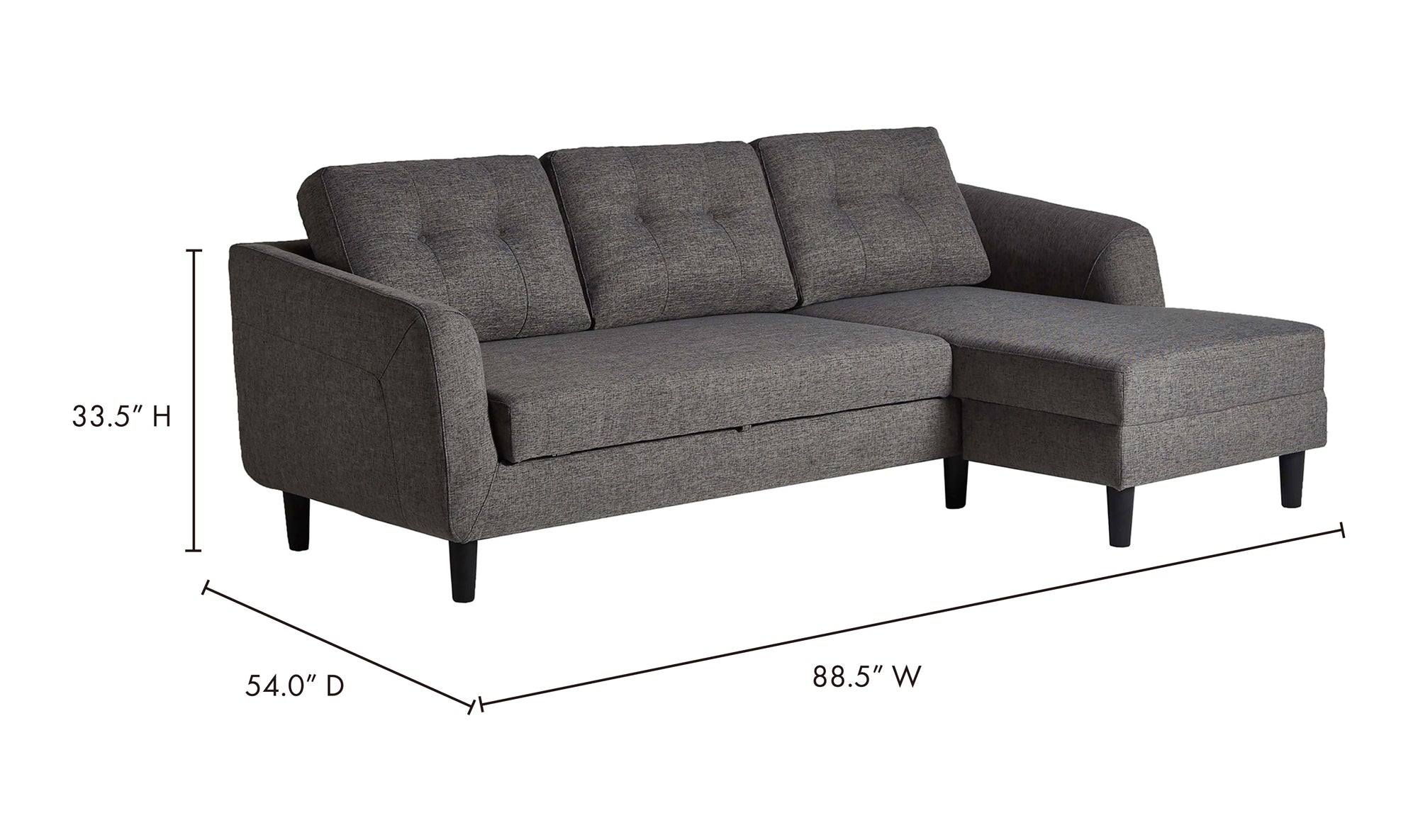 BELAGIO RIGHT FACING SOFA BED WITH CHAISE