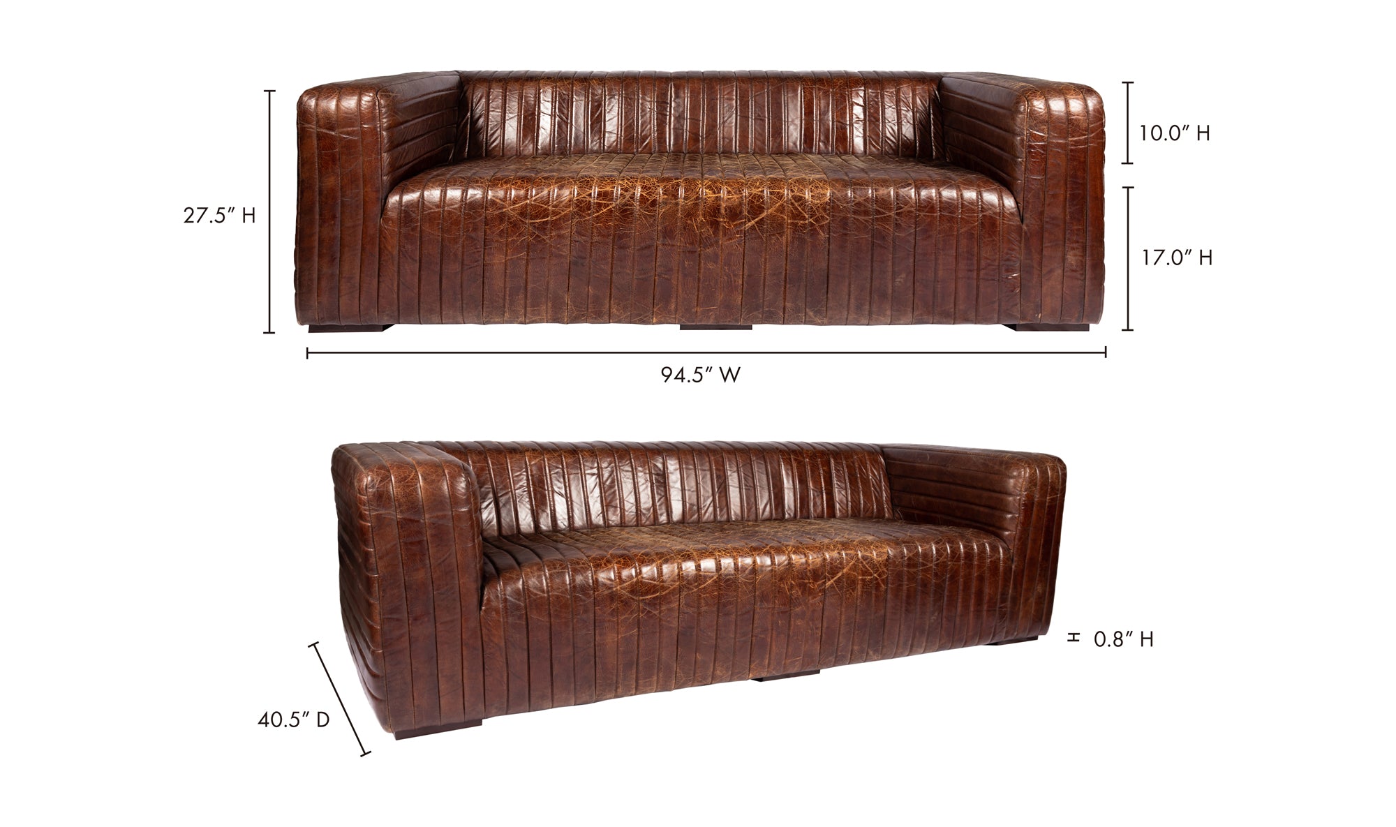 CASTLE SOFA DARK BROWN