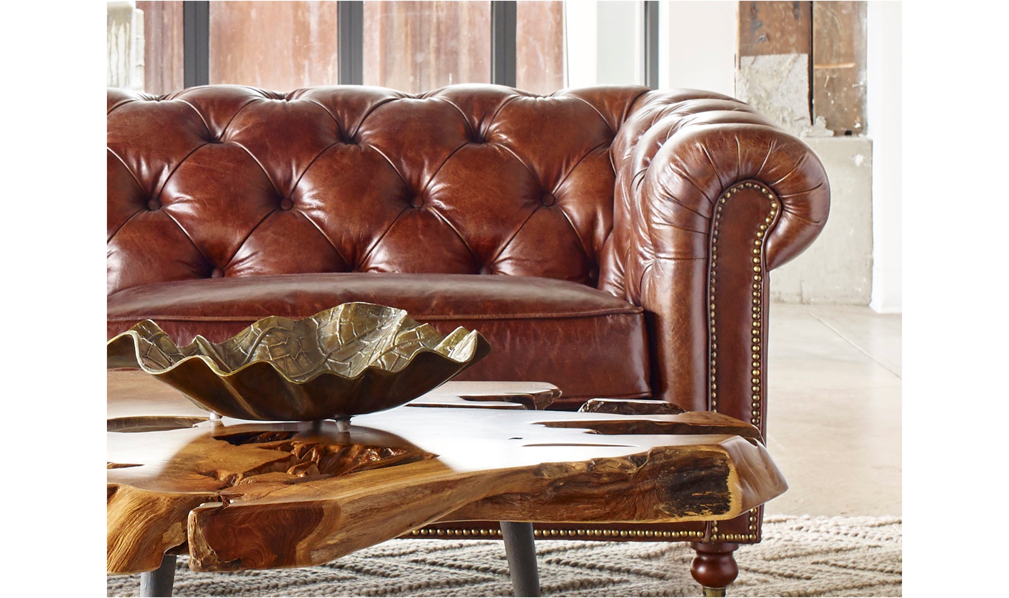 BIRMINGHAM SOFA DARK BROWN LEATHER