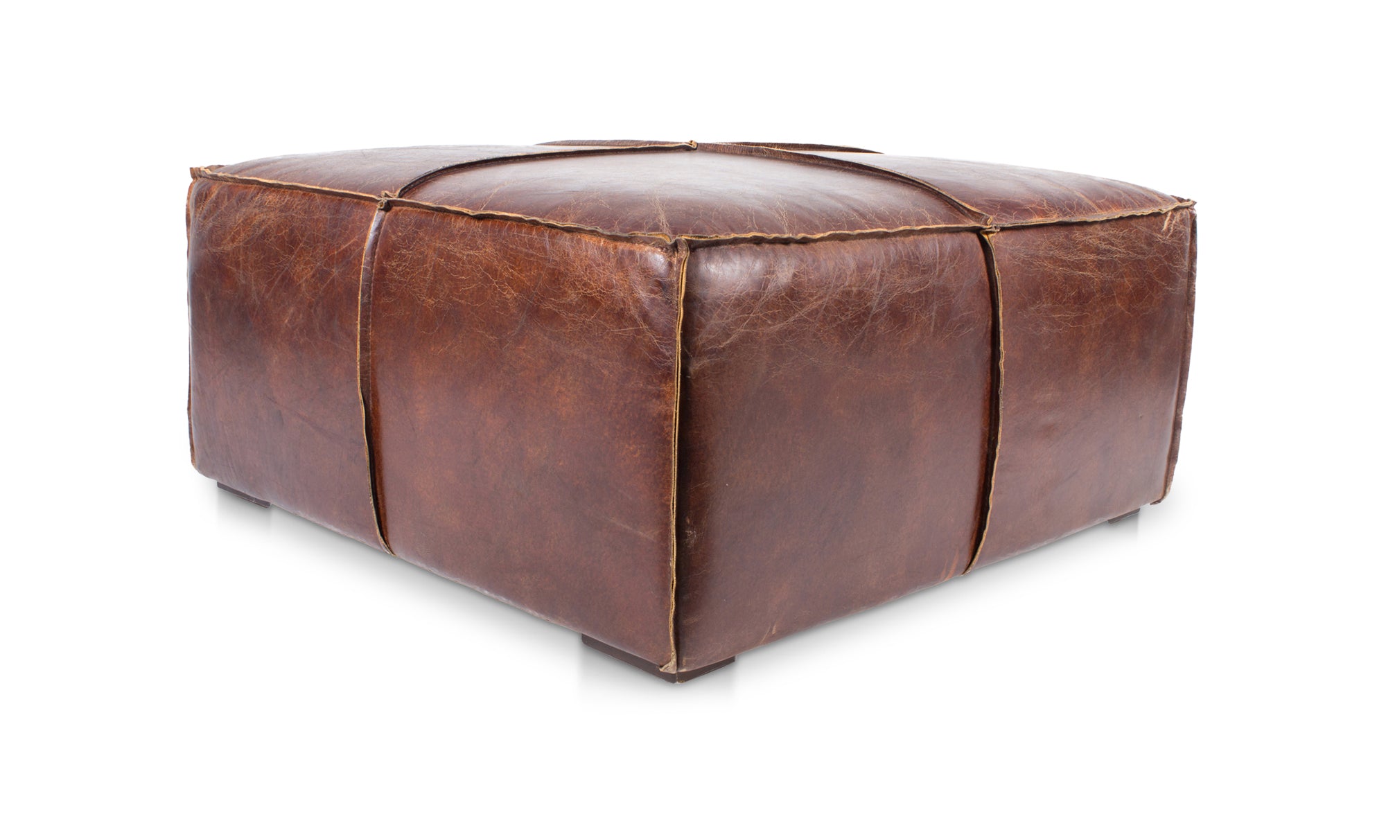 KAPA OTTOMAN DARK BROWN LEATHER