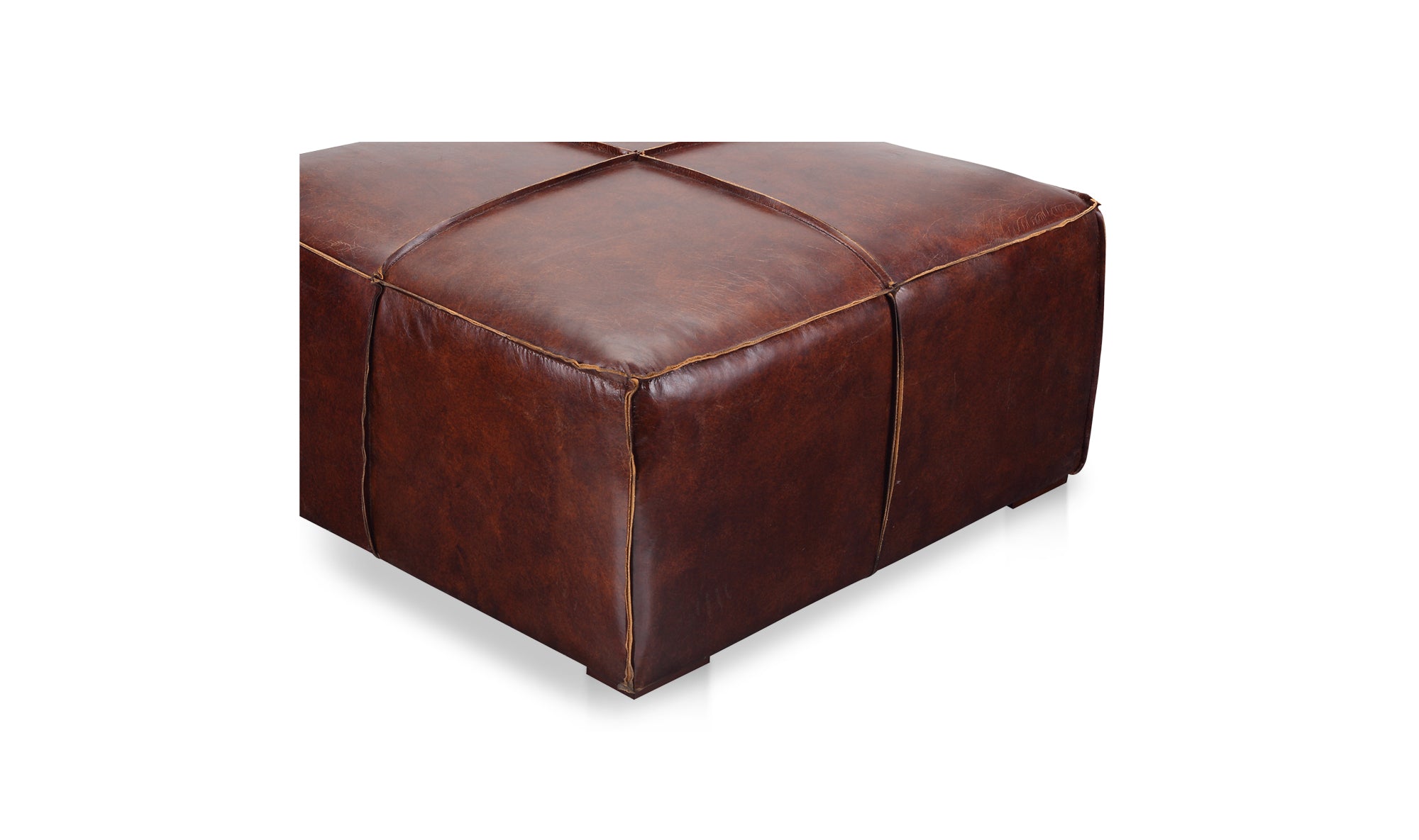 KAPA OTTOMAN DARK BROWN LEATHER