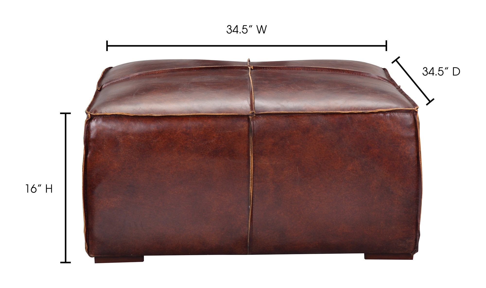 KAPA OTTOMAN DARK BROWN LEATHER