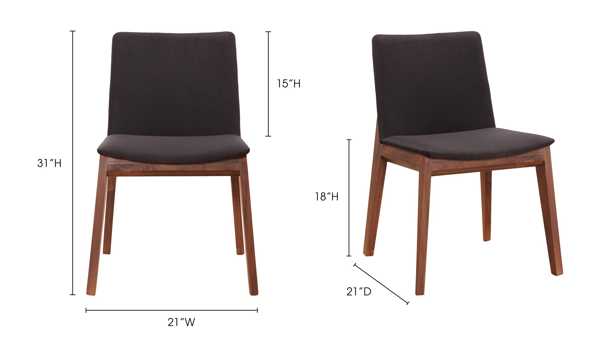 DECO DINING CHAIR BLACK- SET OF TWO
