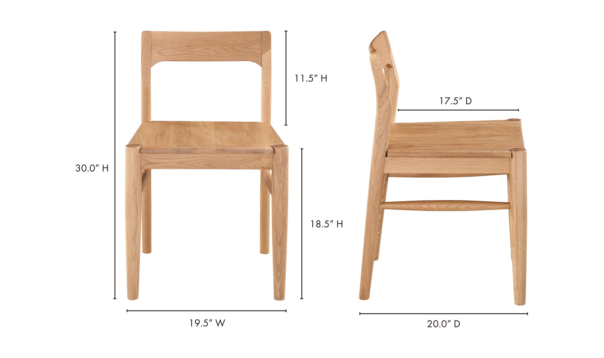 OWING DINING CHAIR OAK-SET OF TWO