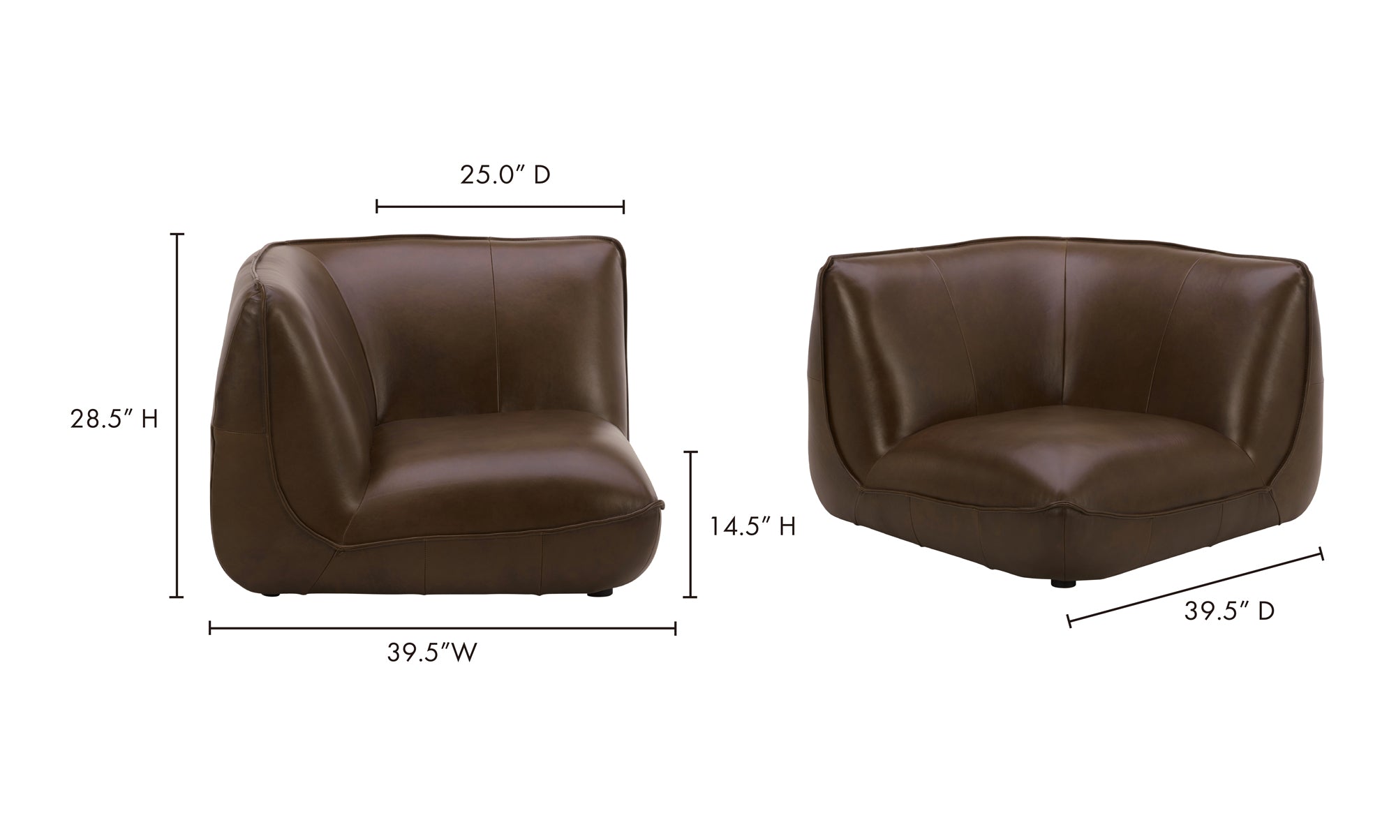 ZEPPELIN LEATHER CORNER CHAIR
