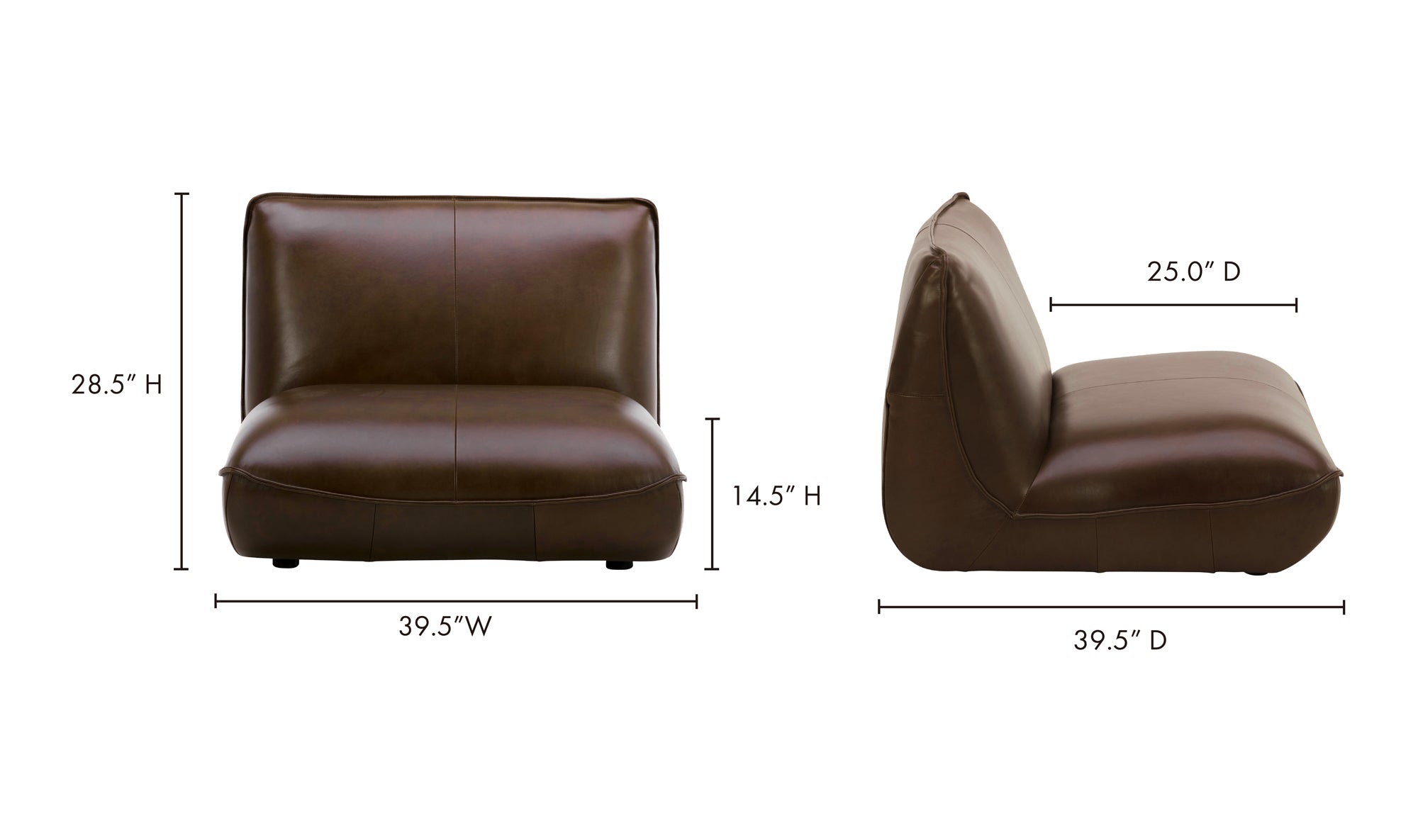 ZEPPELIN LEATHER SLIPPER CHAIR