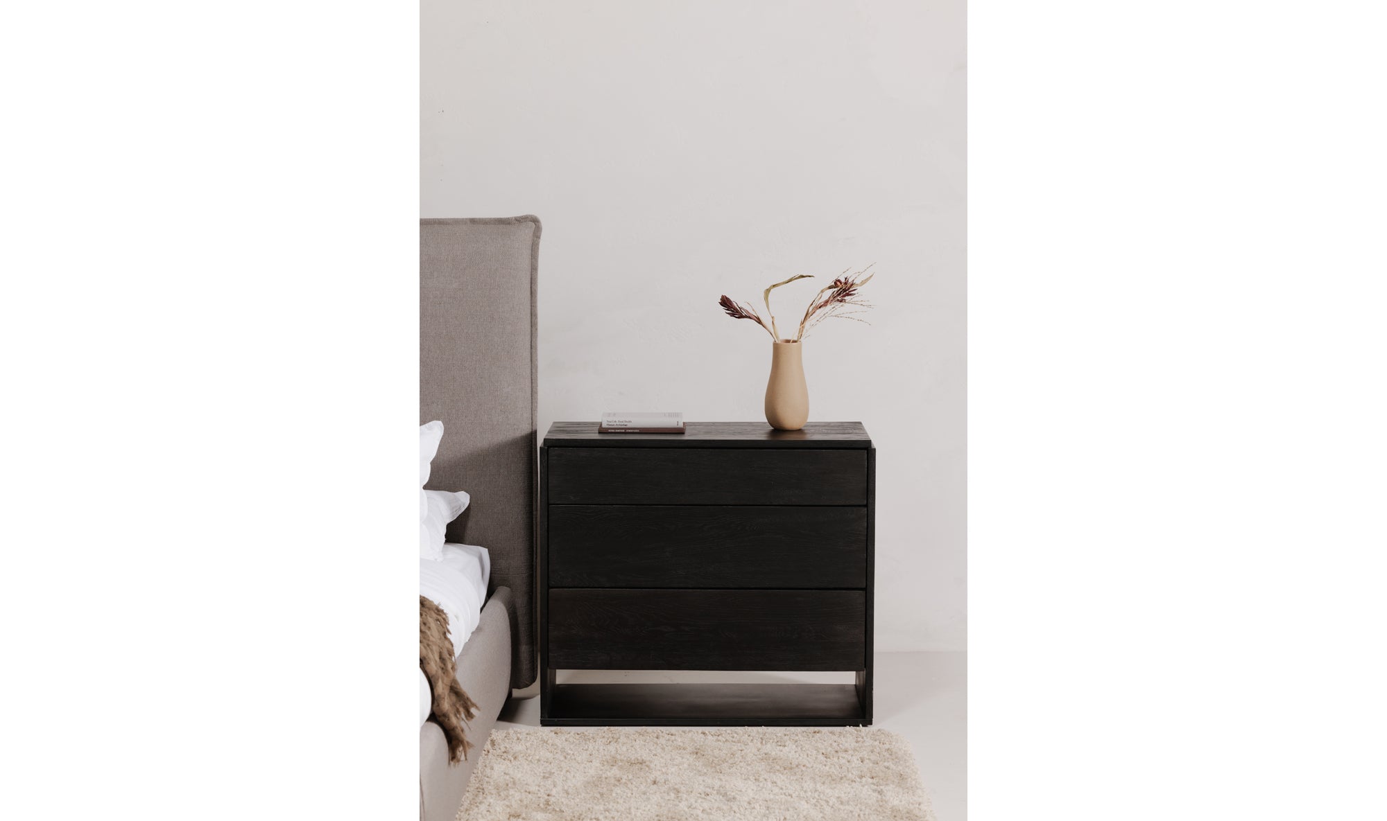 QUINTON 3 DRAWER NIGHTSTAND BLACK
