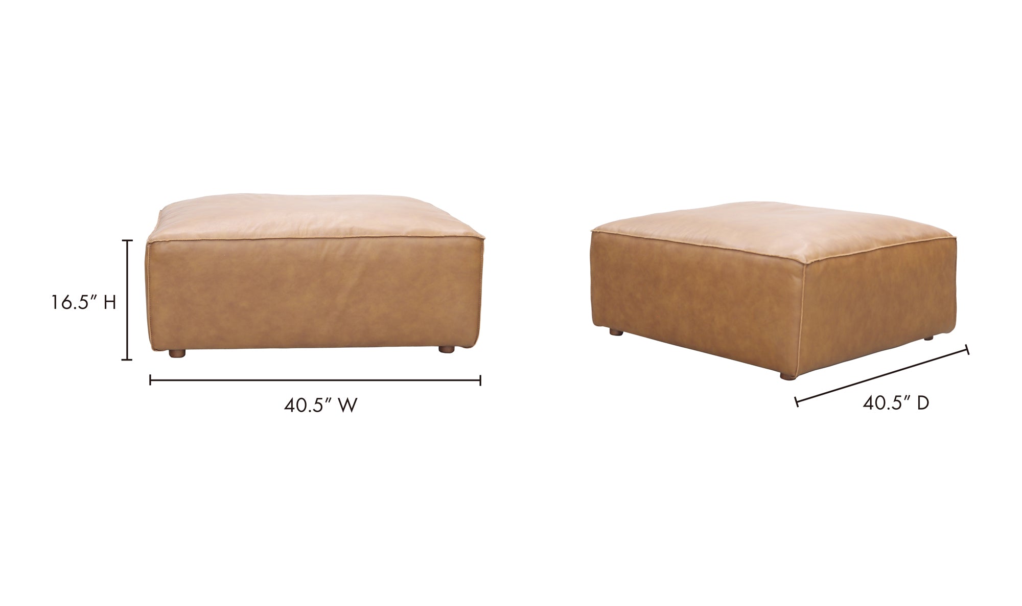 FORM OTTOMAN SONORAN TAN LEATHER