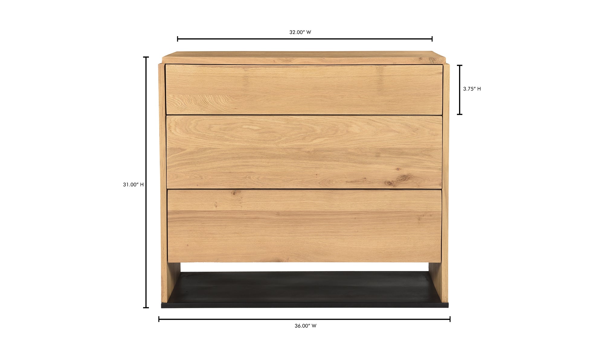 QUINTON3 DRAWER NIGHTSTAND NATURAL OAK