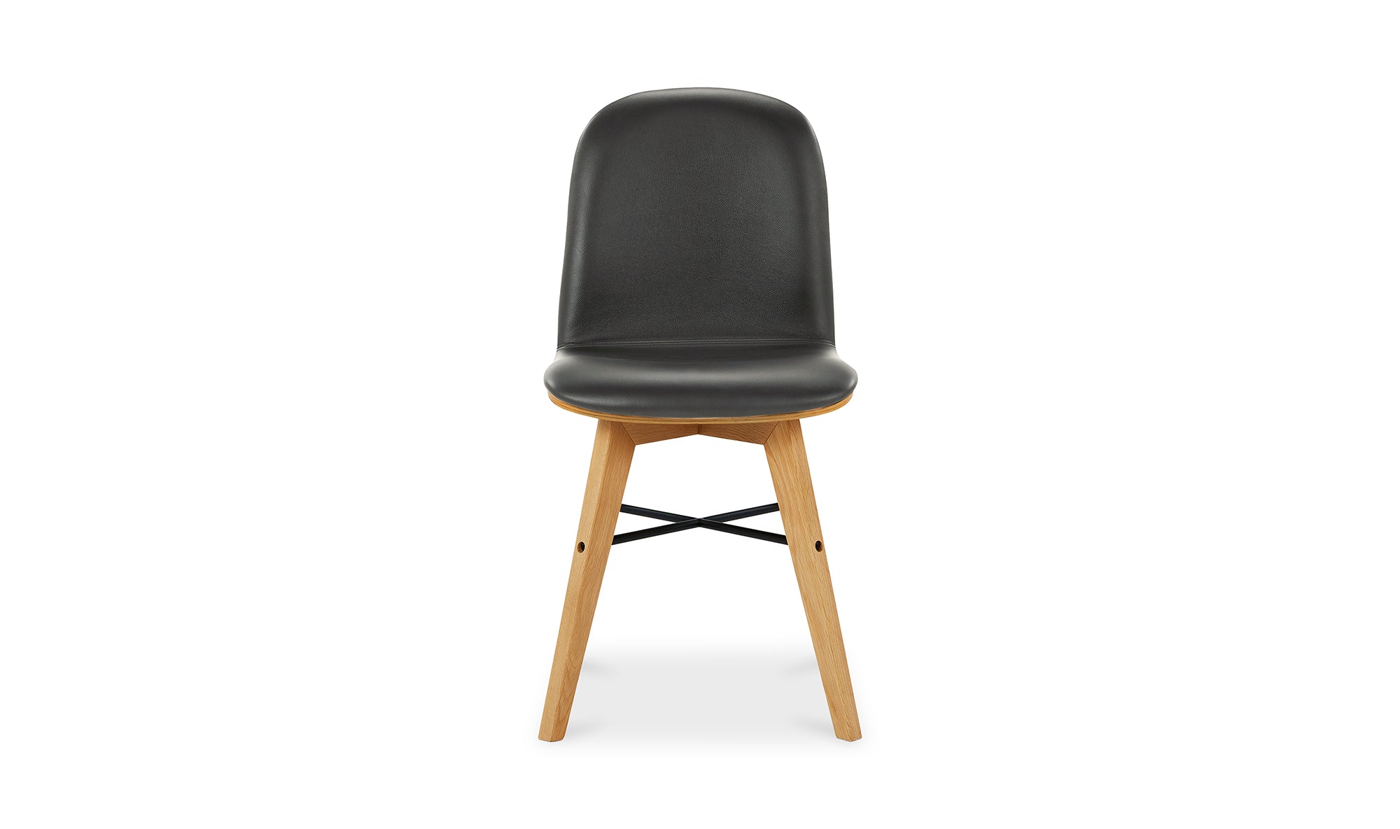 NAPOLI LEATHER DINING CHAIR BLACK-SET OF TWO
