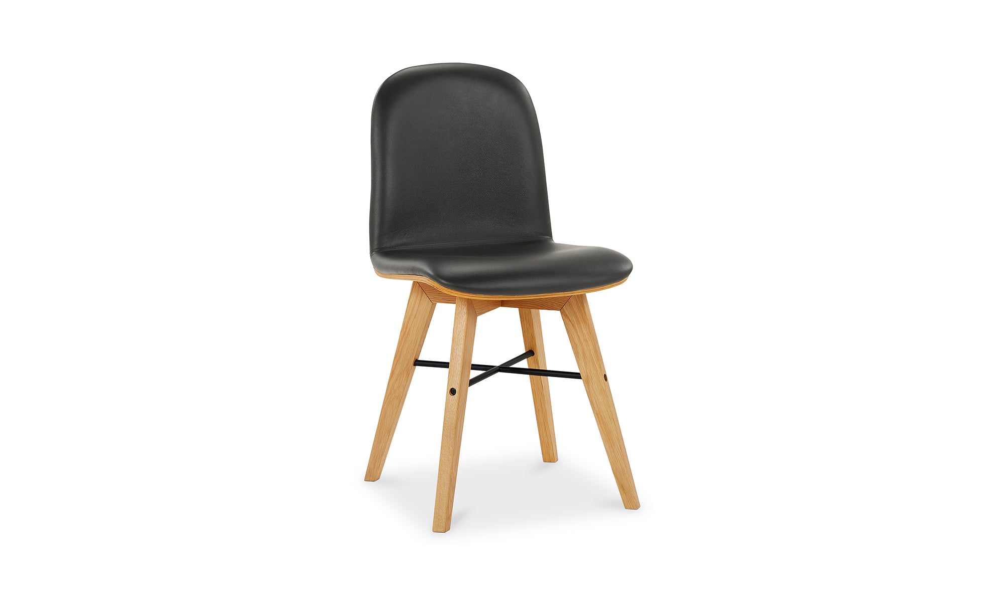 NAPOLI LEATHER DINING CHAIR BLACK-SET OF TWO