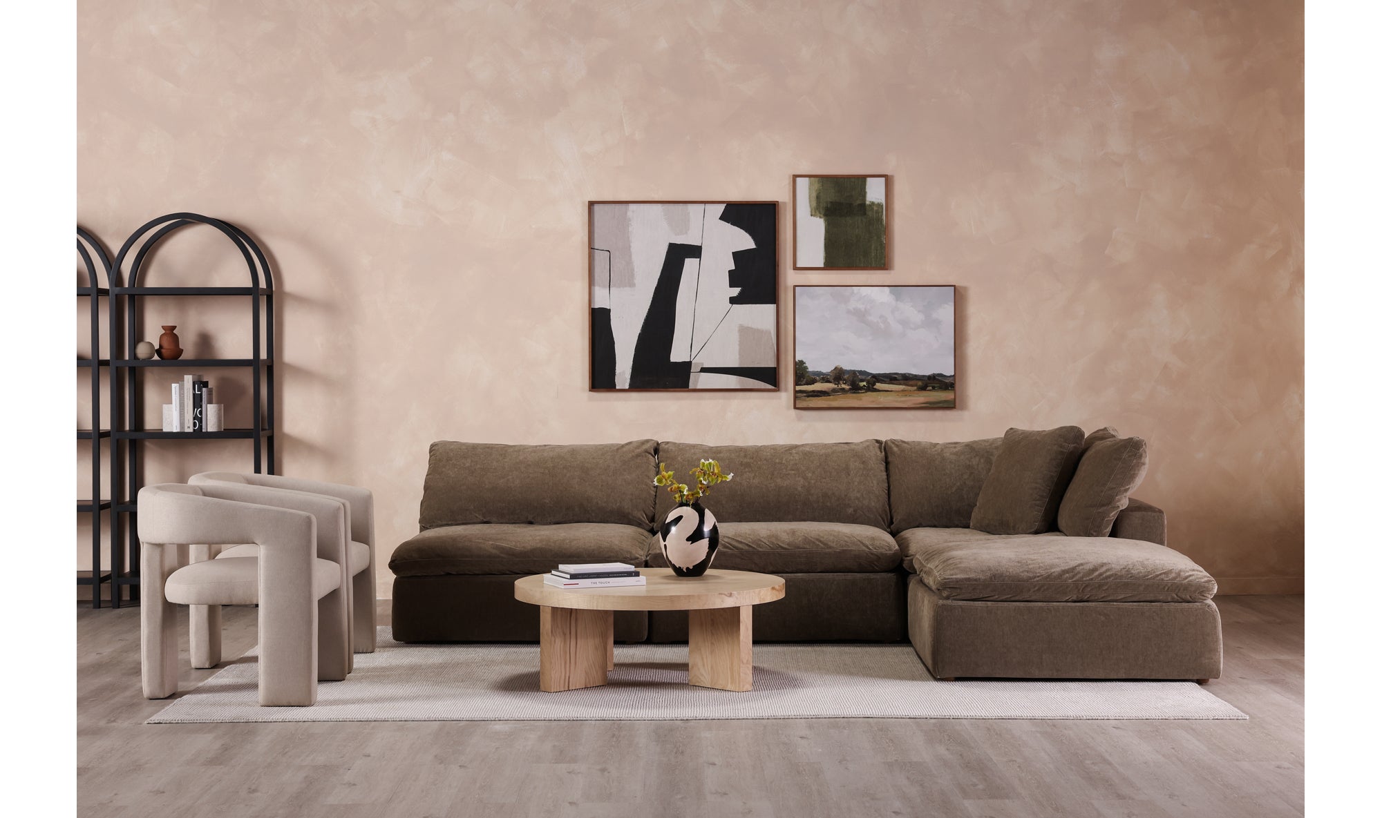 CLAY OTTOMAN PERFORMANCE FABRIC