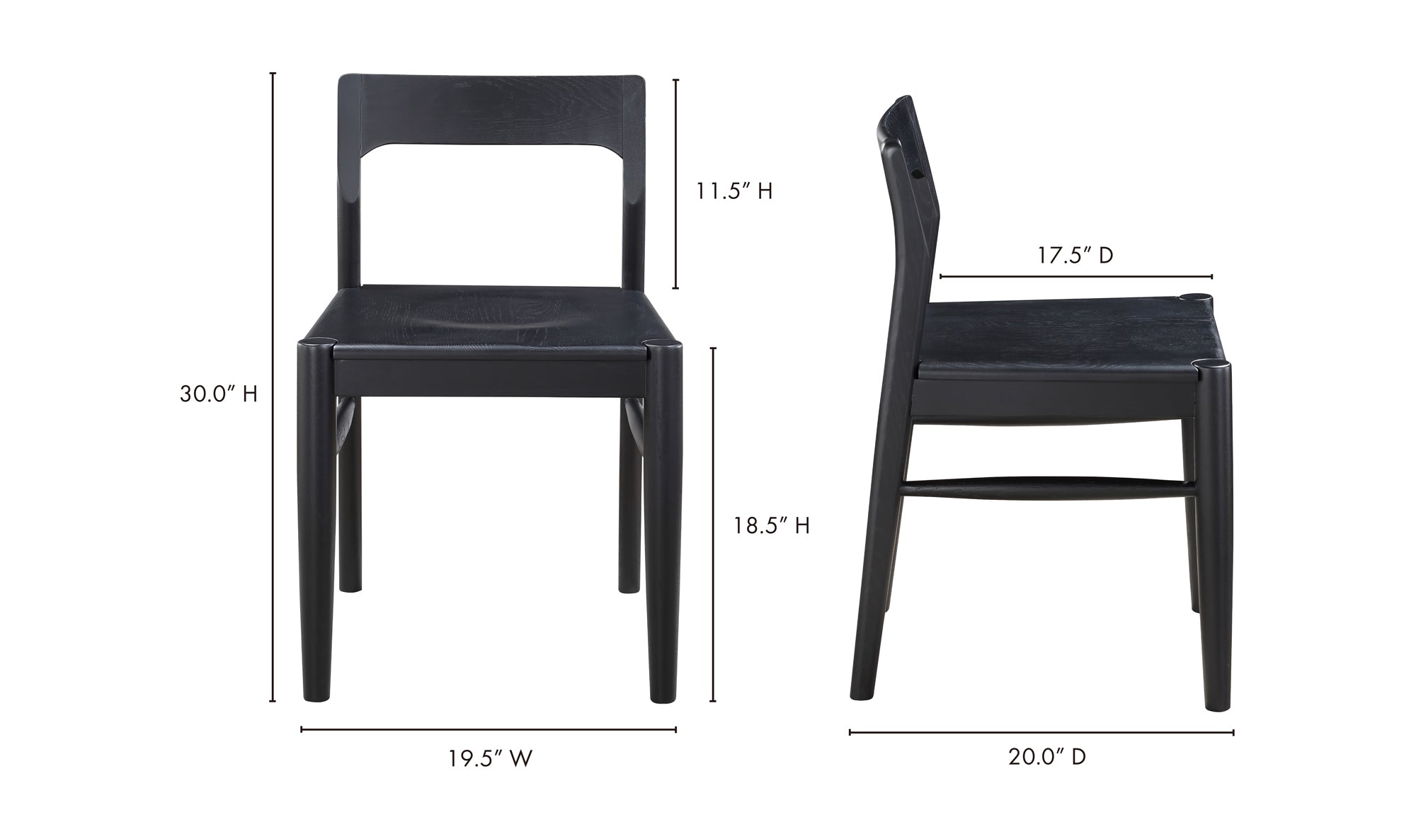 OWING DINING CHAIR BLACK-SET OF TWO
