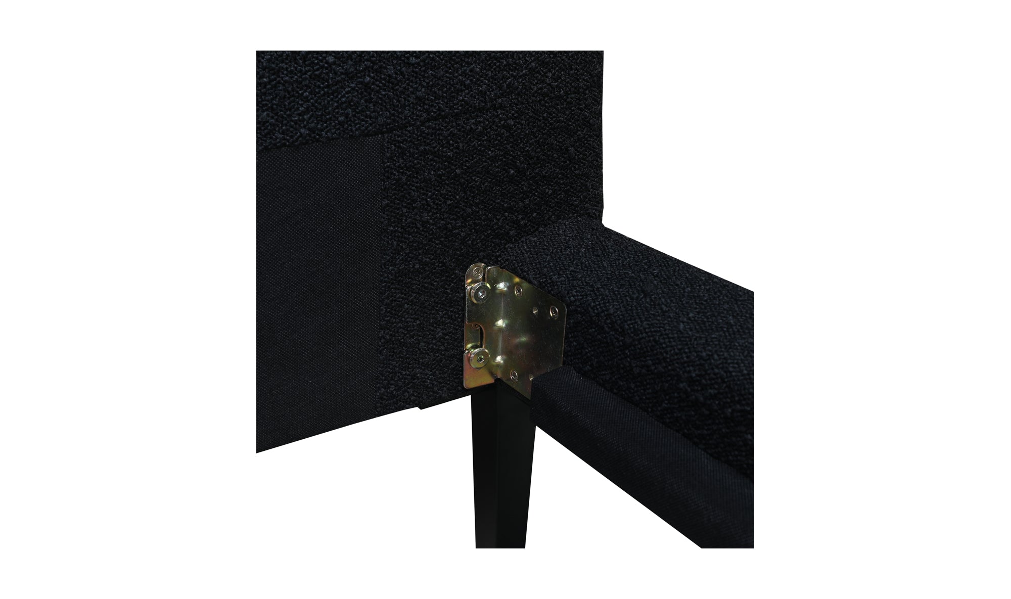 NYX UPHOLSTERED KING SIZE PLATFORM BED BLACK BOUCLE