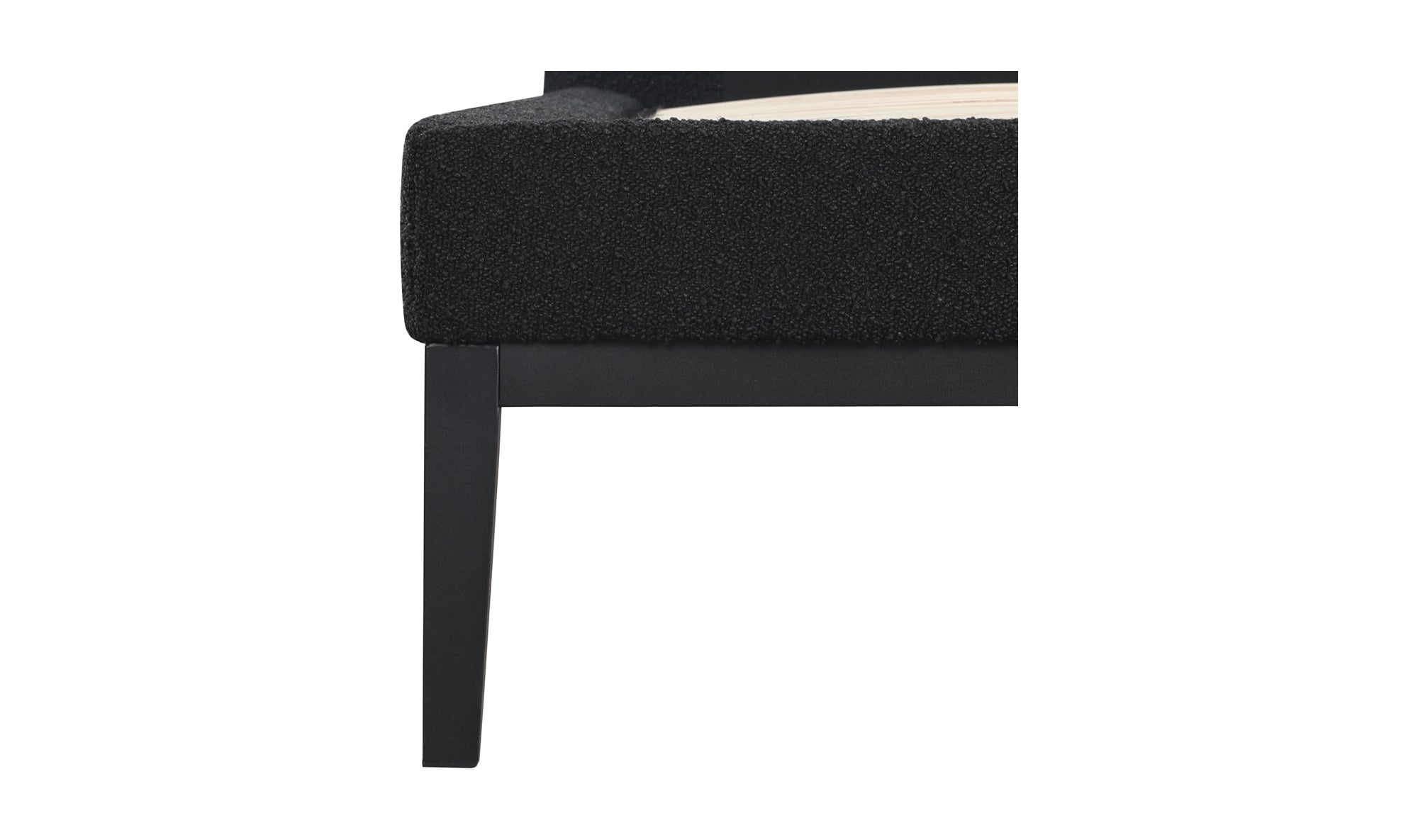 NYX UPHOLSTERED KING SIZE PLATFORM BED BLACK BOUCLE