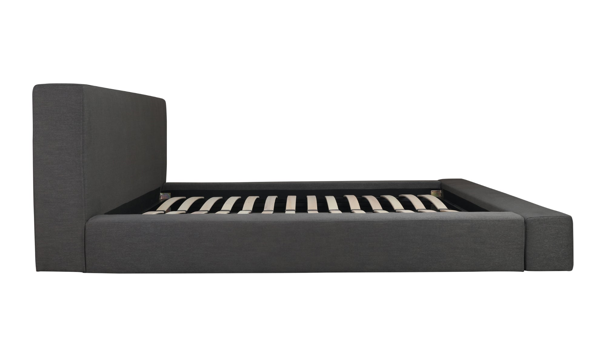 SELENE UPHOLSTERED QUEEN SIZE PLATFORM BED, DARK GREY