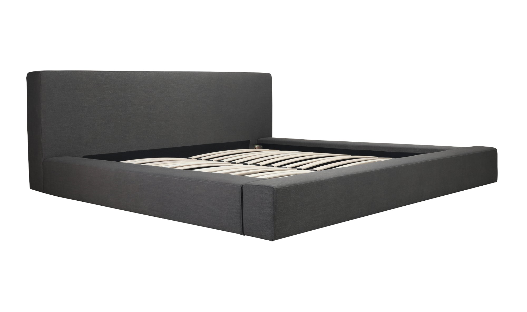 SELENE UPHOLSTERED QUEEN SIZE PLATFORM BED, DARK GREY