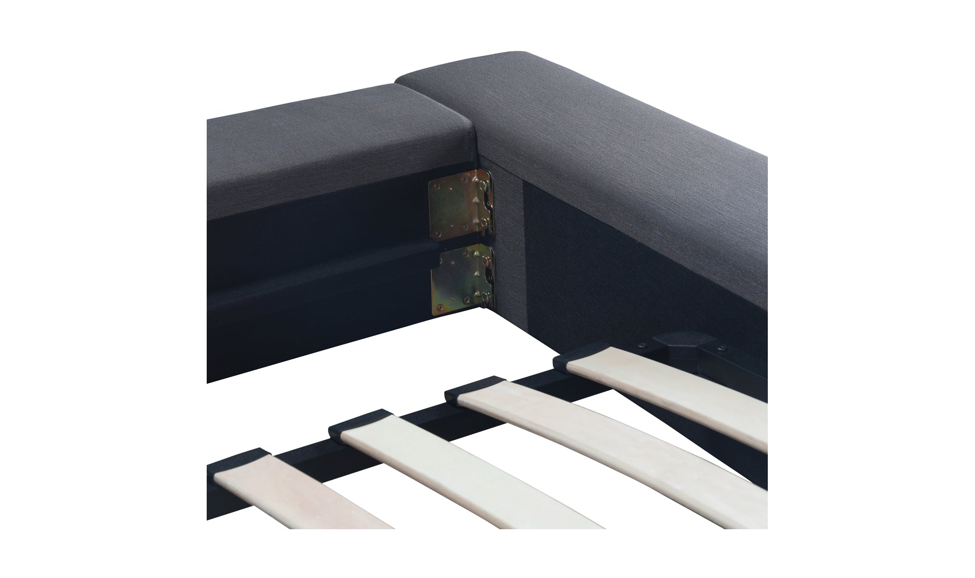 SELENE UPHOLSTERED QUEEN SIZE PLATFORM BED, DARK GREY