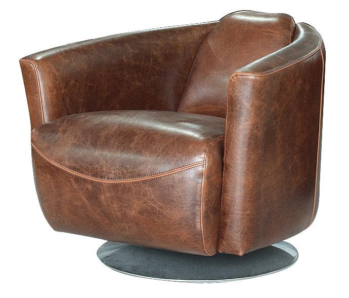 LANNISTER SWIVEL CLUB CHAIR - BROWN