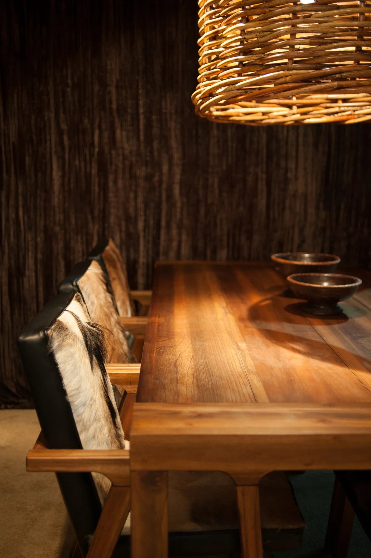 RIO COOL ARMCHAIR - COOL BROWN, LEATHER/GOAT HAIR