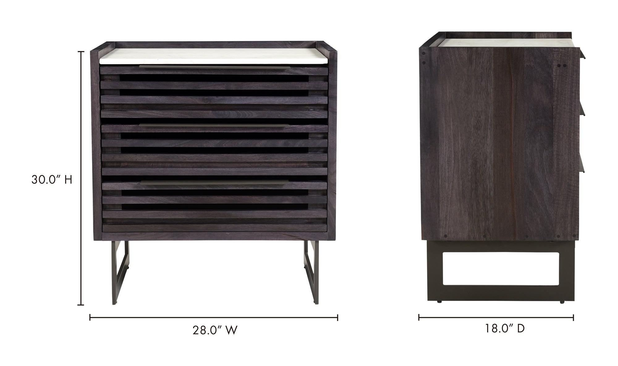 PALOMA 3 DRAWER NIGHTSTAND