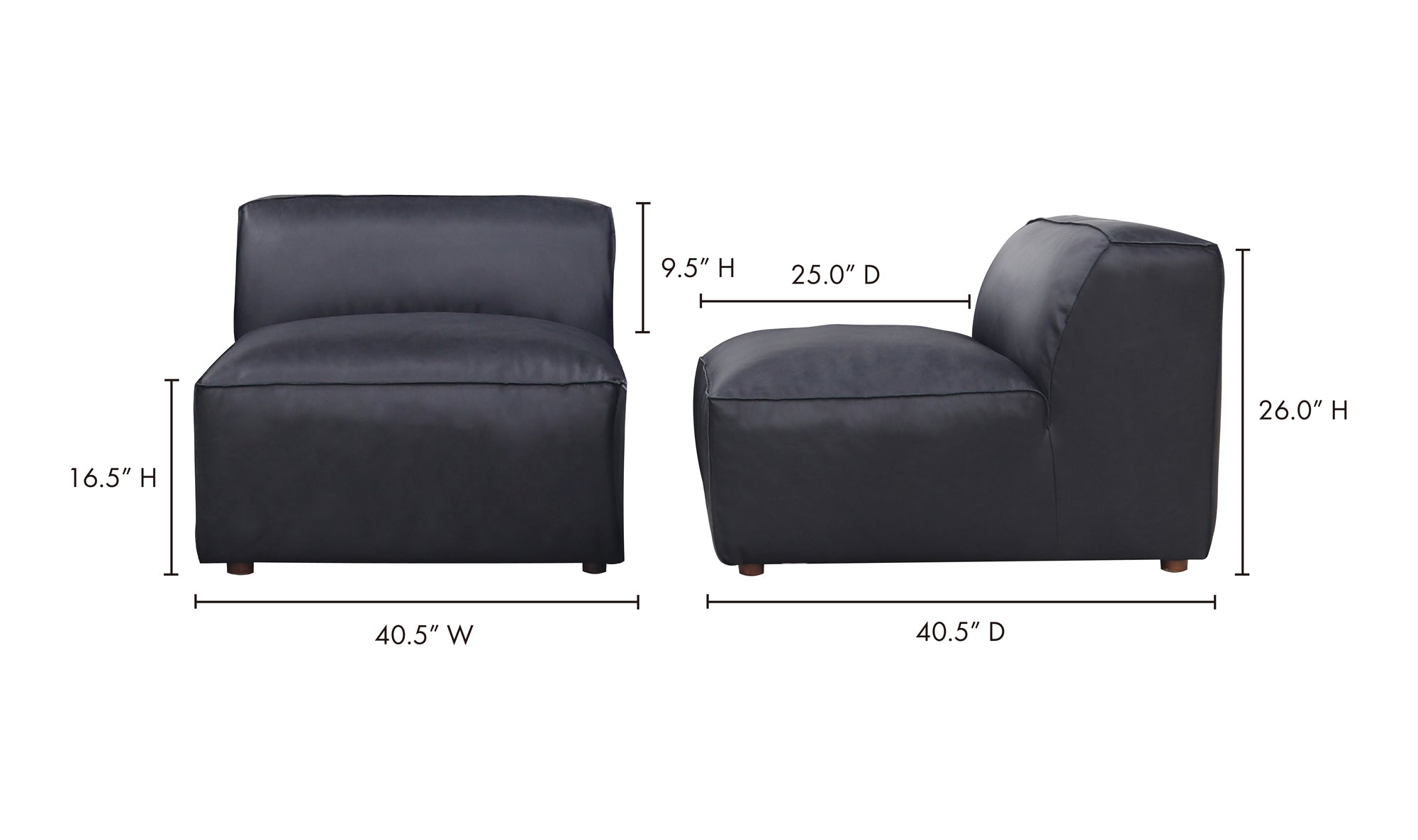FORM SLIPPER CHAIR VANTAGE BLACK LEATHER