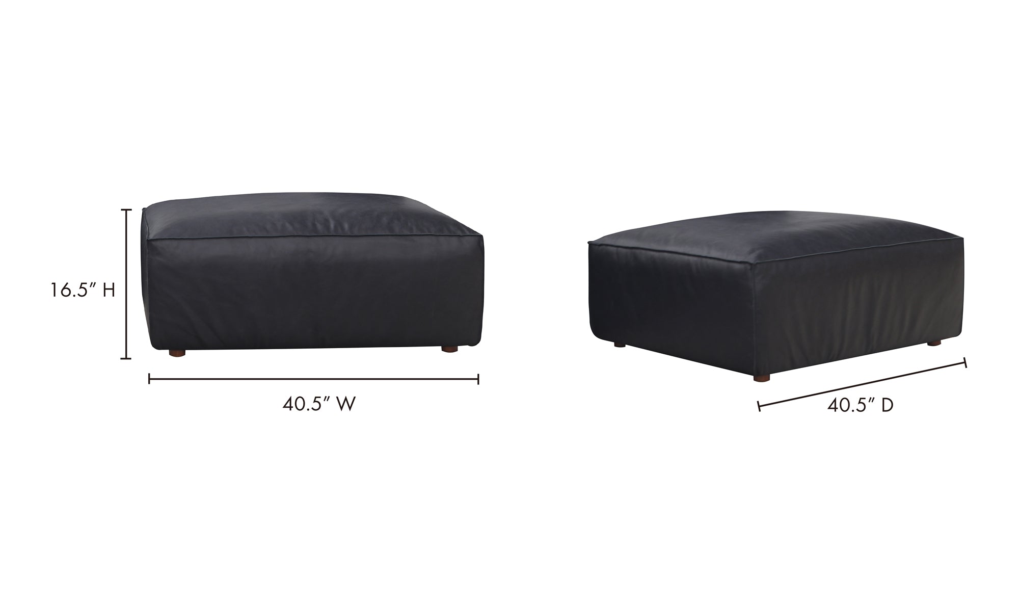FORM OTTOMAN VANTAGE BLACK LEATHER