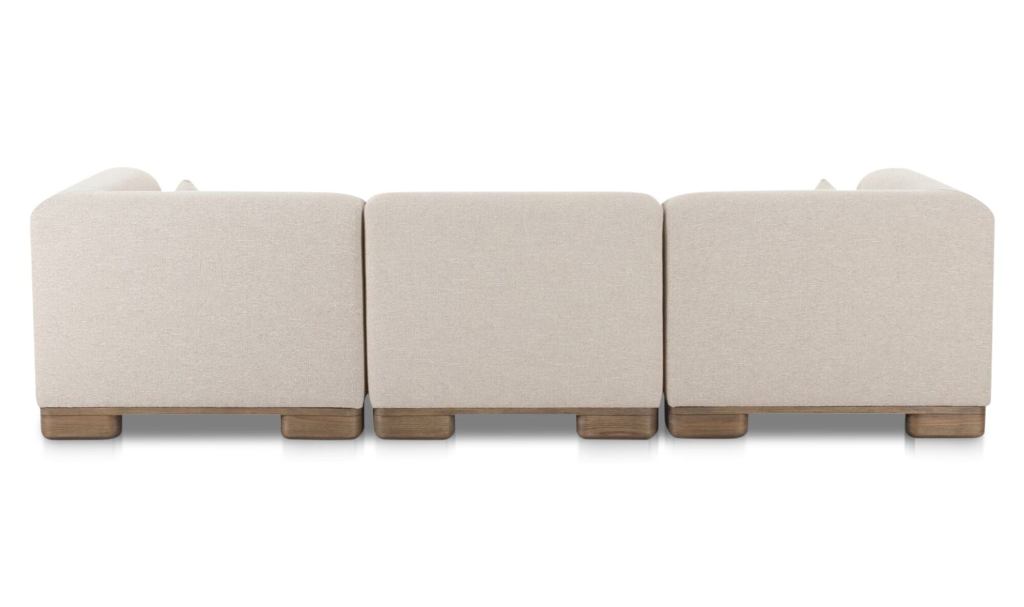 115" Oatmeal Upholstered Modular Sofa