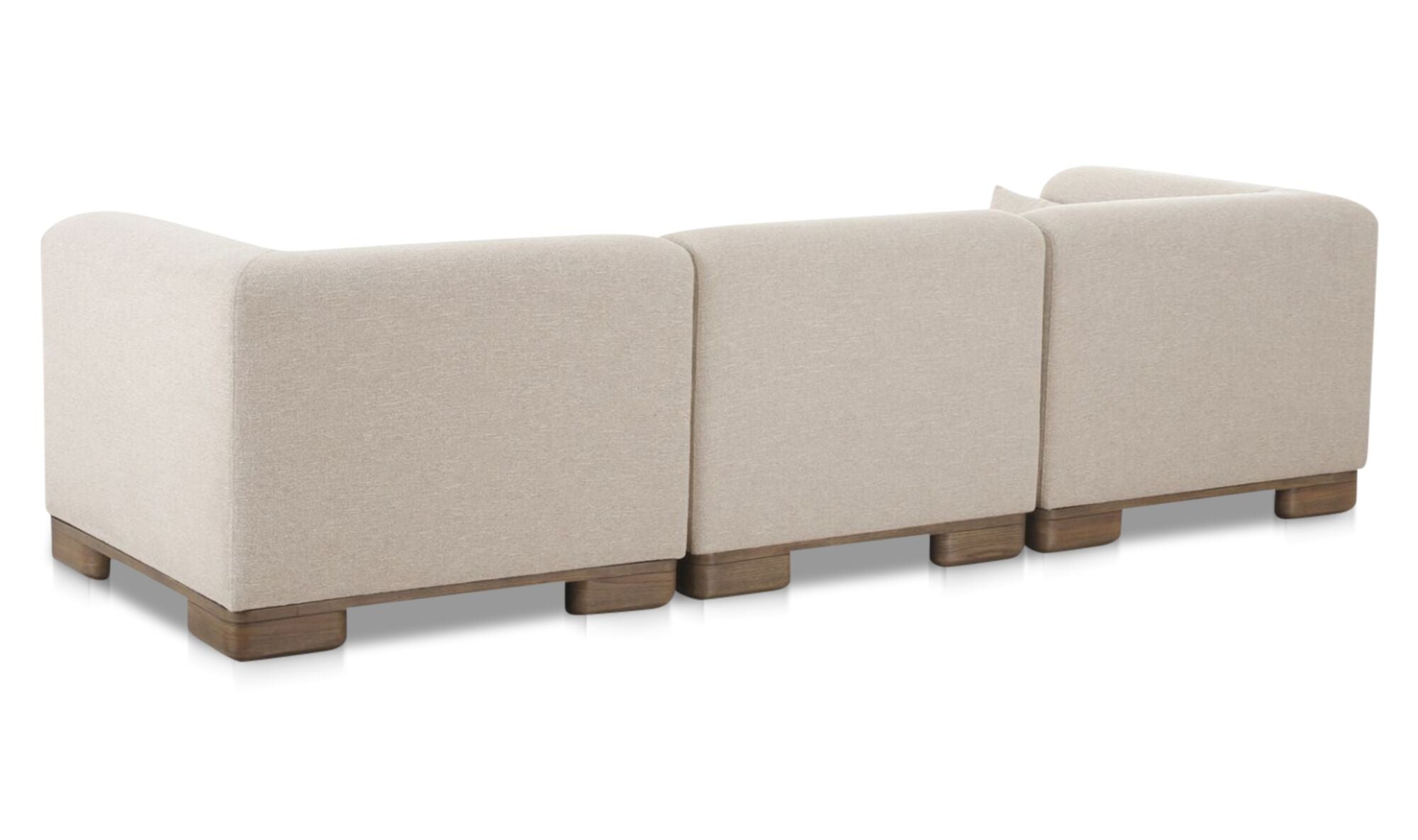 115" Oatmeal Upholstered Modular Sofa