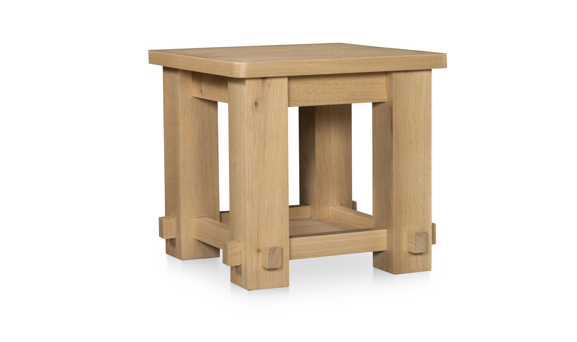 22" Natural Solid Oak Side Table