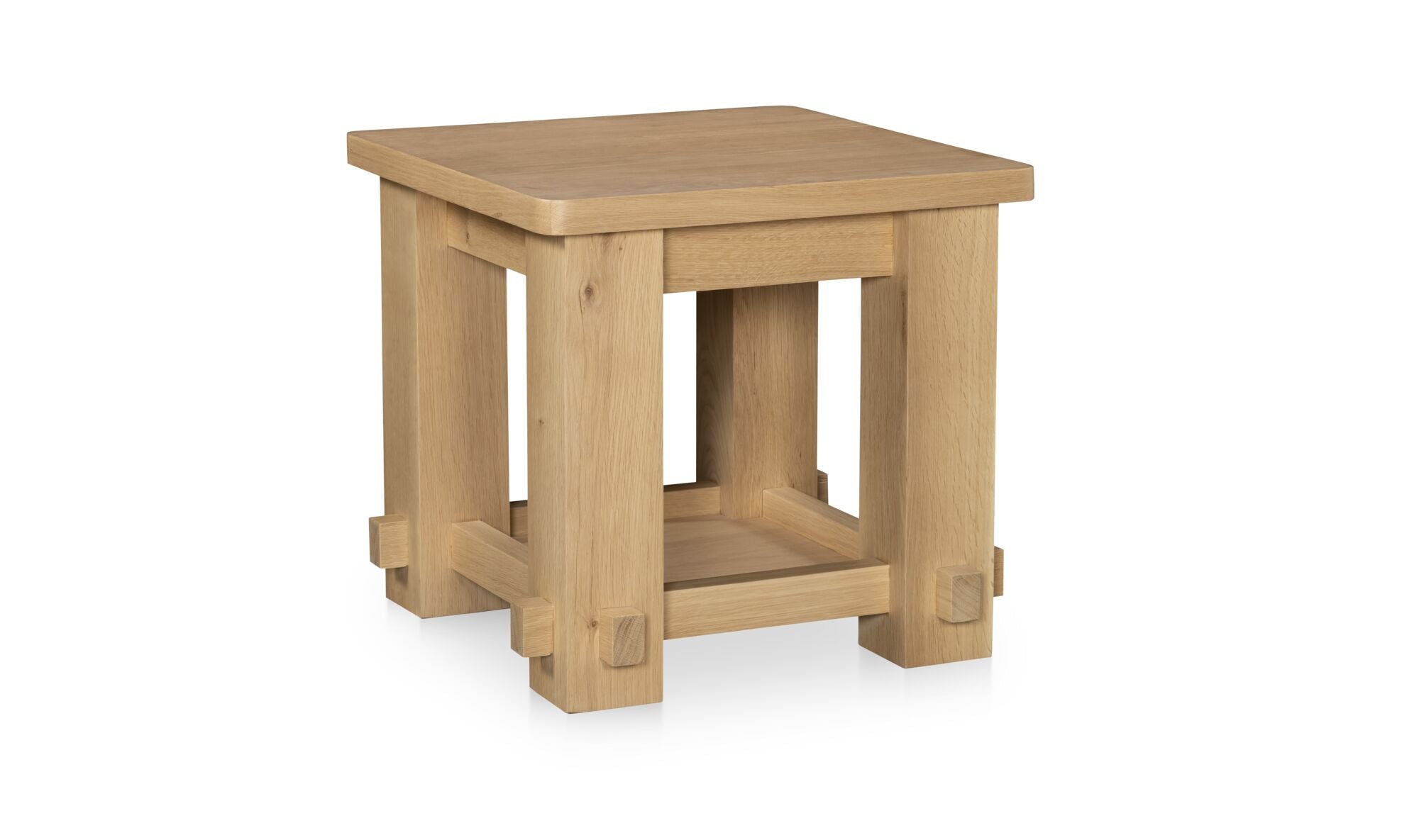 22" Natural Solid Oak Side Table