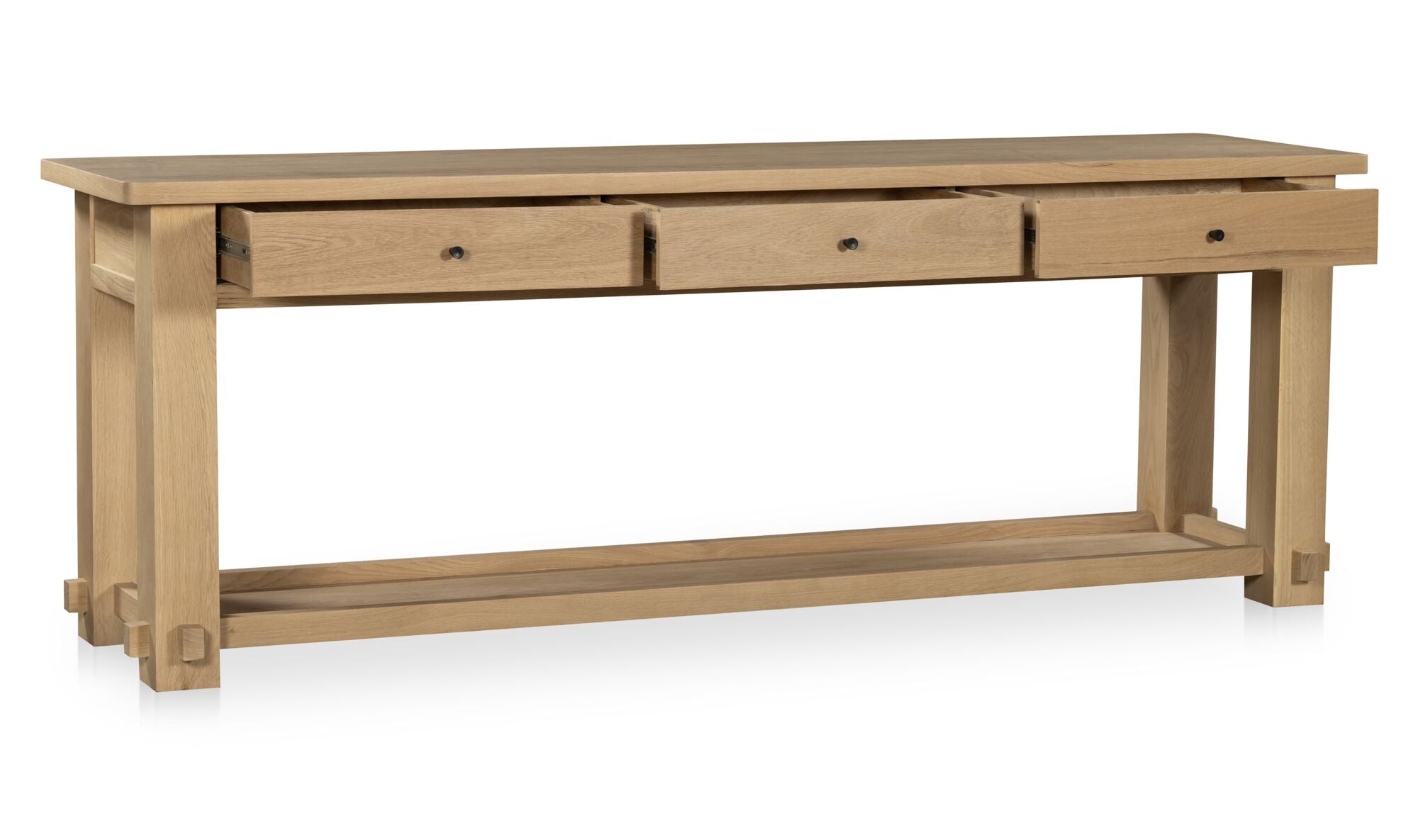 86" Natural Solid Oak Console Table