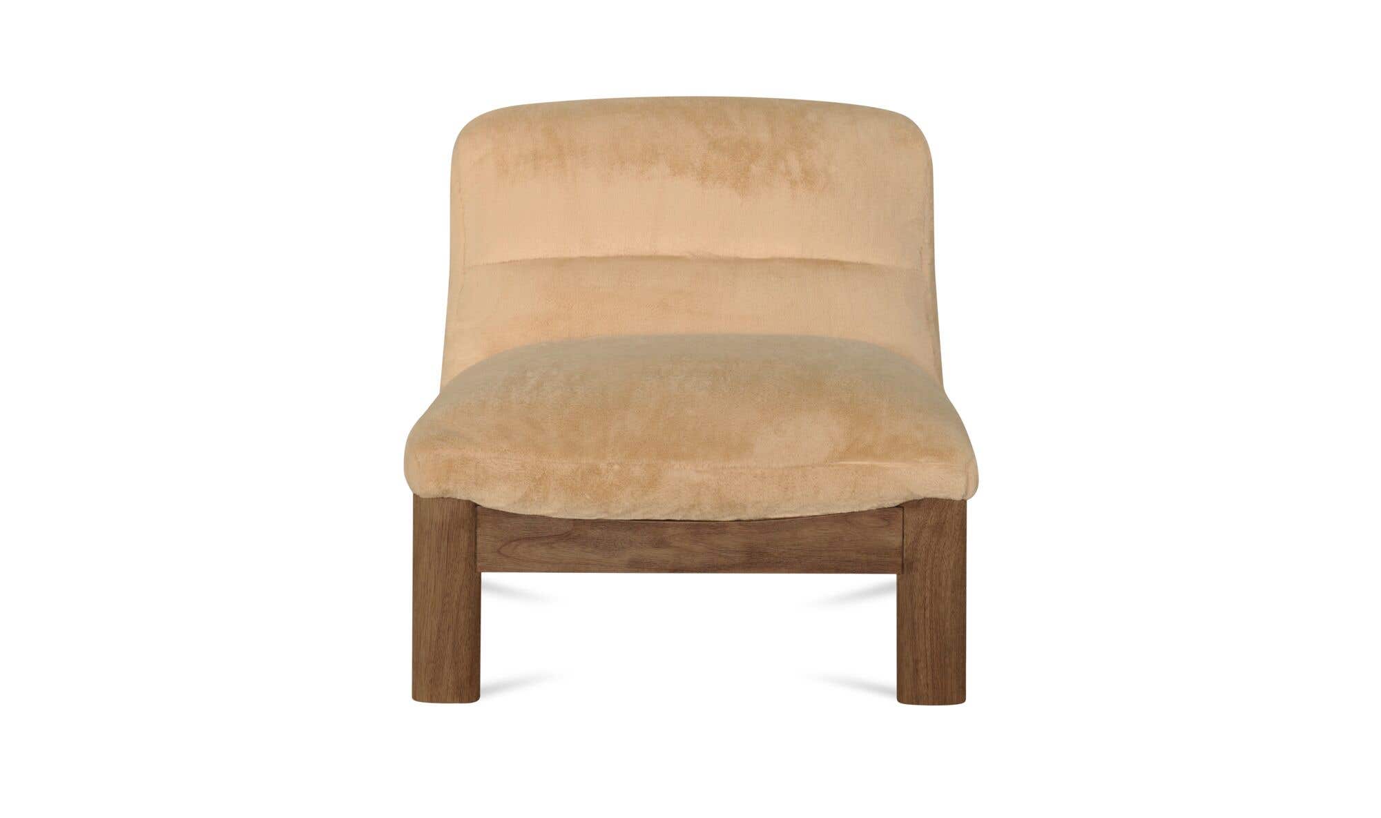 29" Beige Faux Fur Upholstered Accent Chair