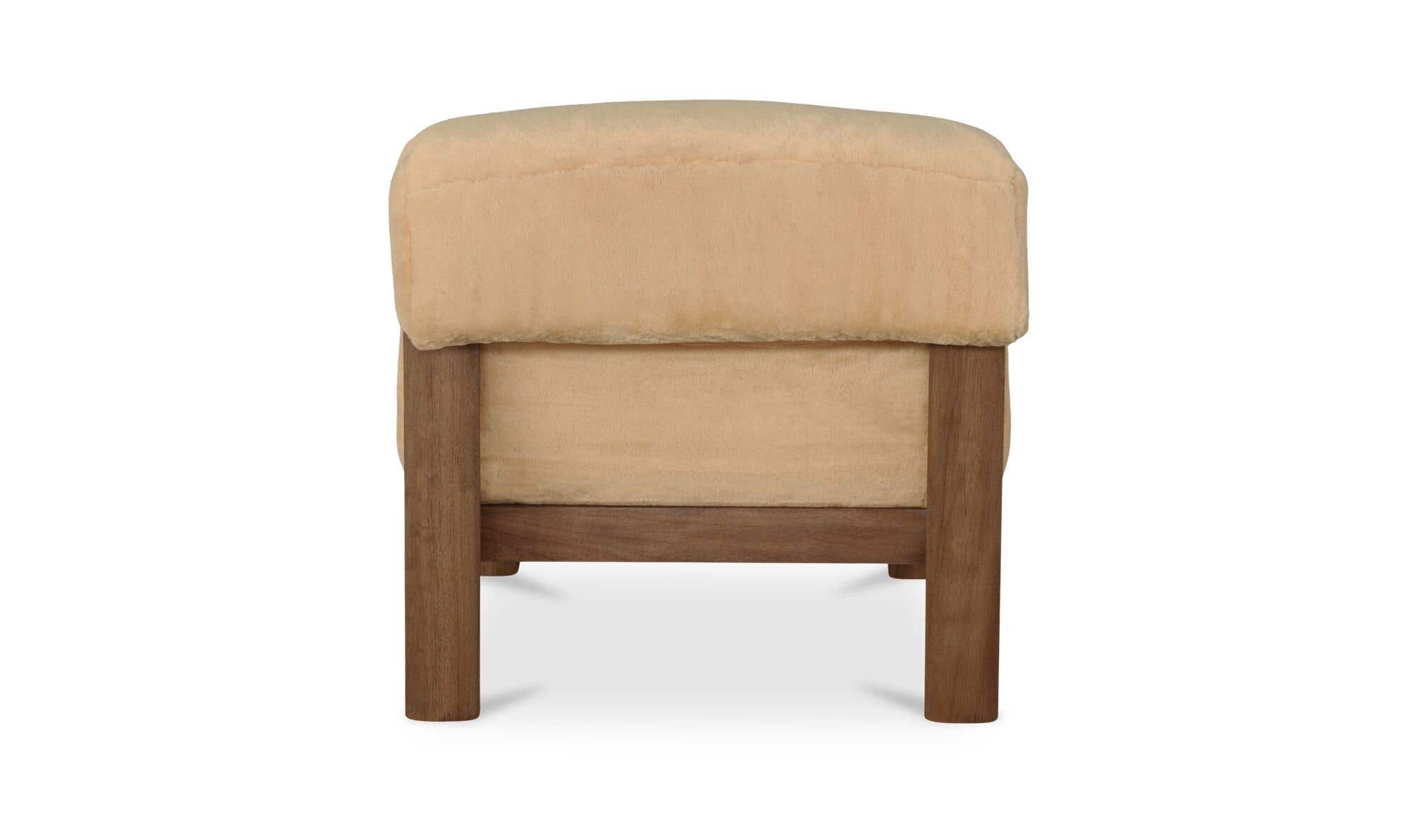 29" Beige Faux Fur Upholstered Accent Chair