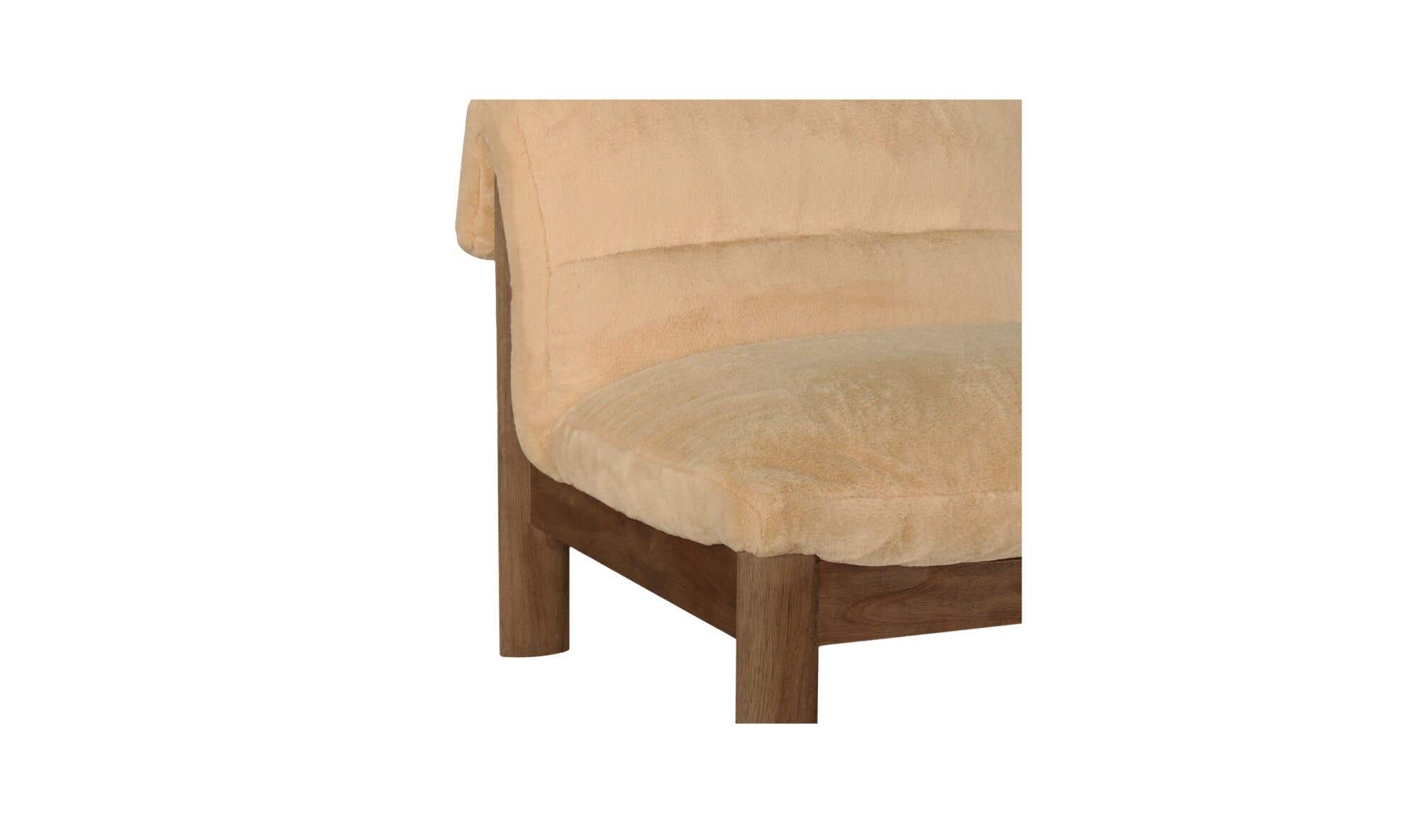 29" Beige Faux Fur Upholstered Accent Chair