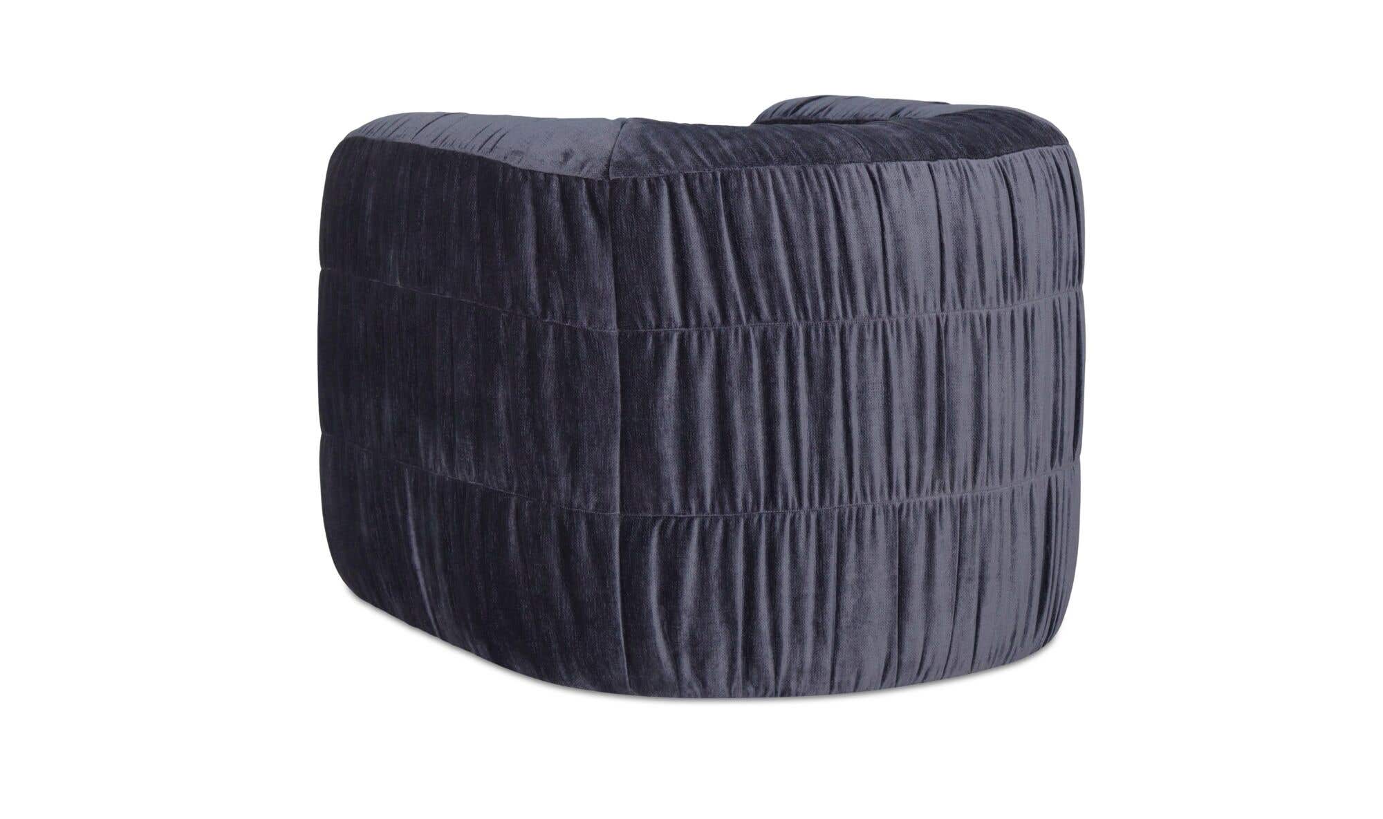 35" Navy Upholstered Swivel Accent Chair