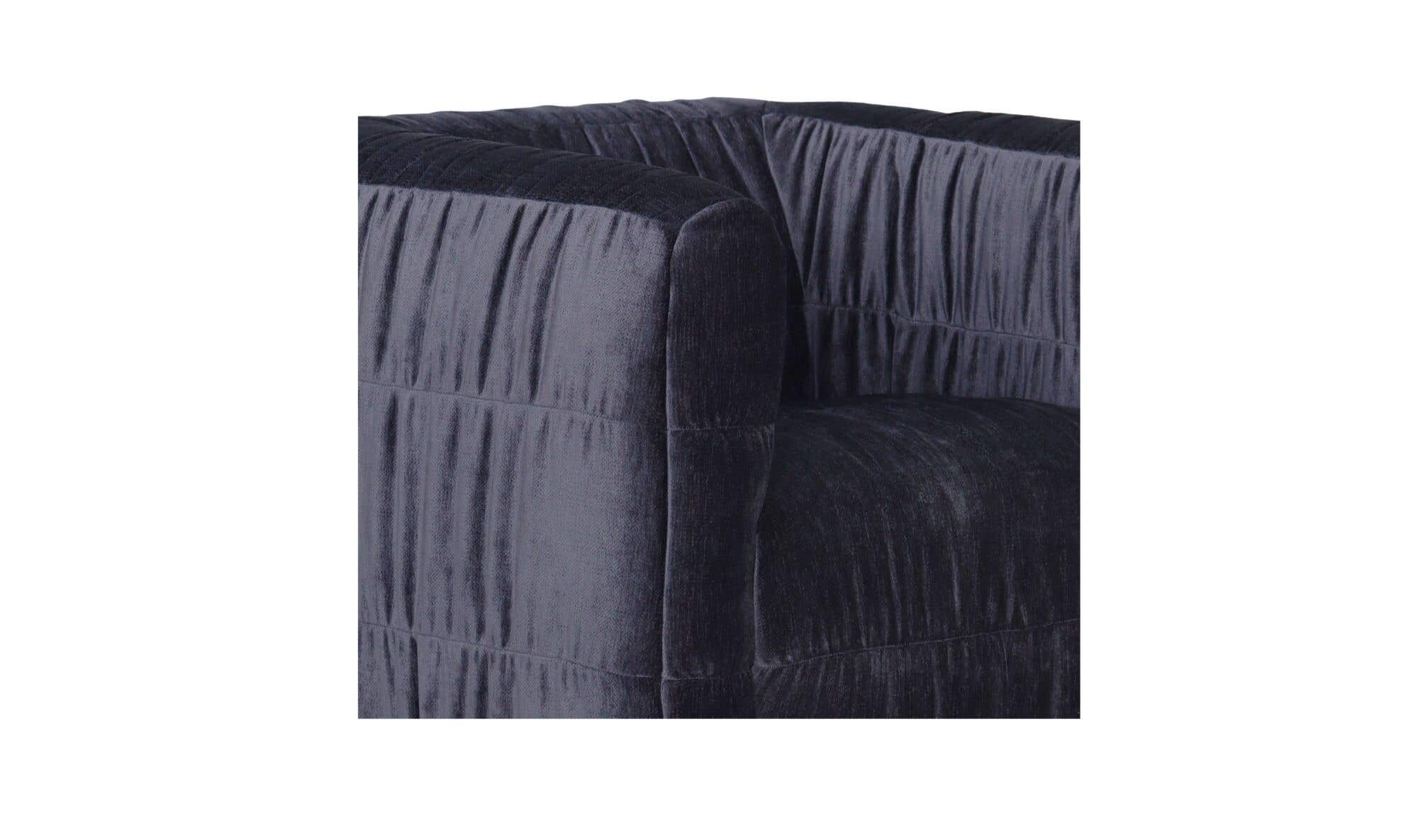 35" Navy Upholstered Swivel Accent Chair
