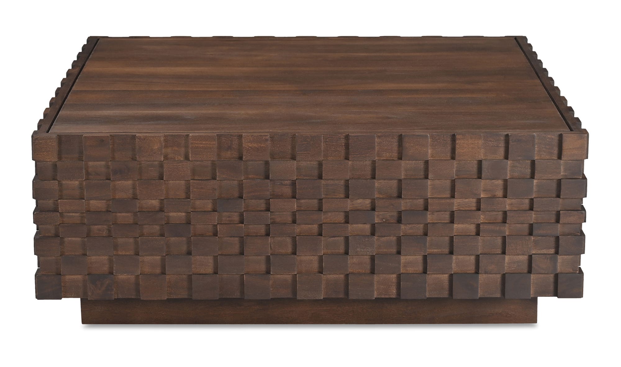42" Brown Acacia Storage Coffee Table