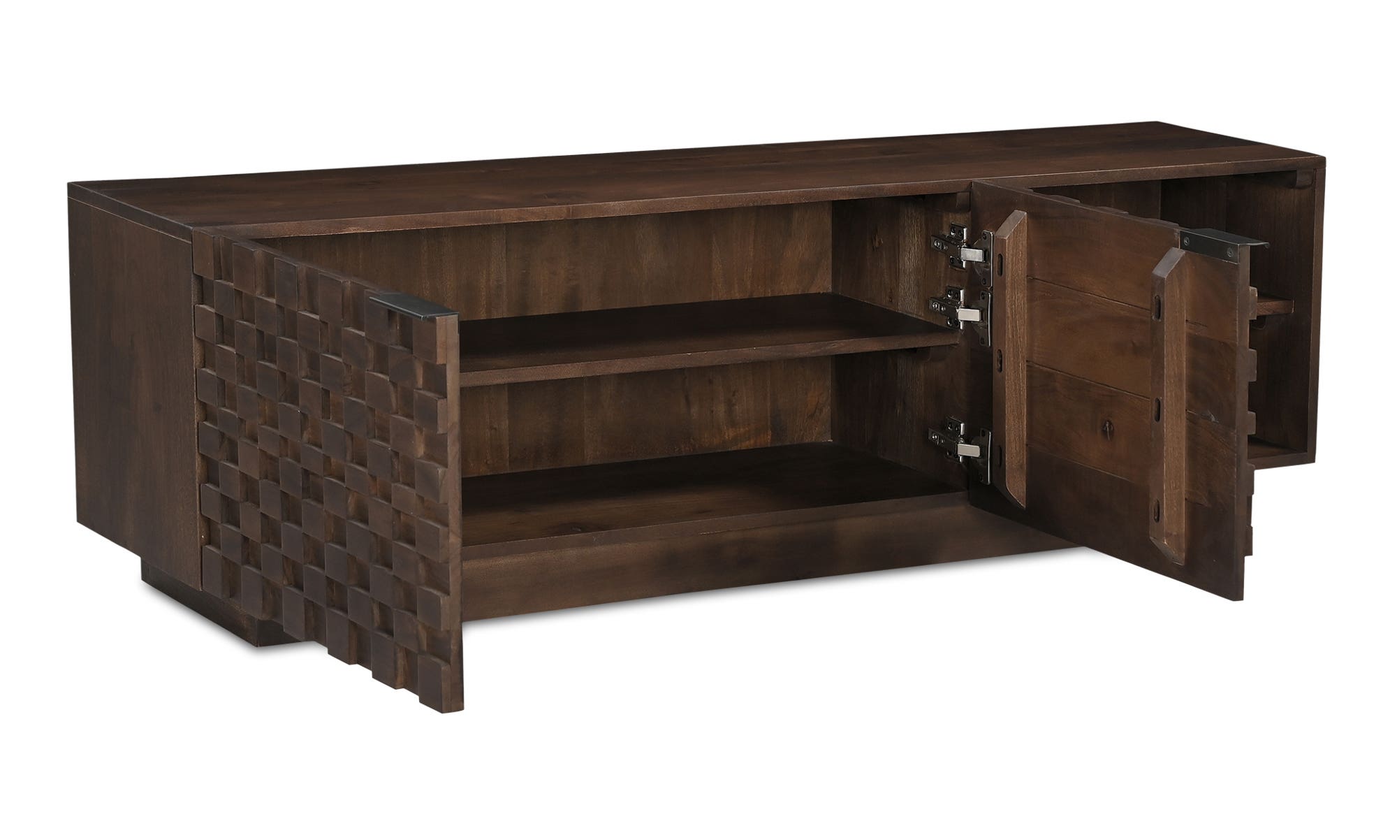 60" Brown Acacia Cabinet