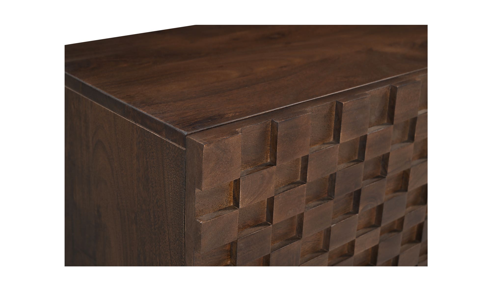60" Brown Acacia Cabinet