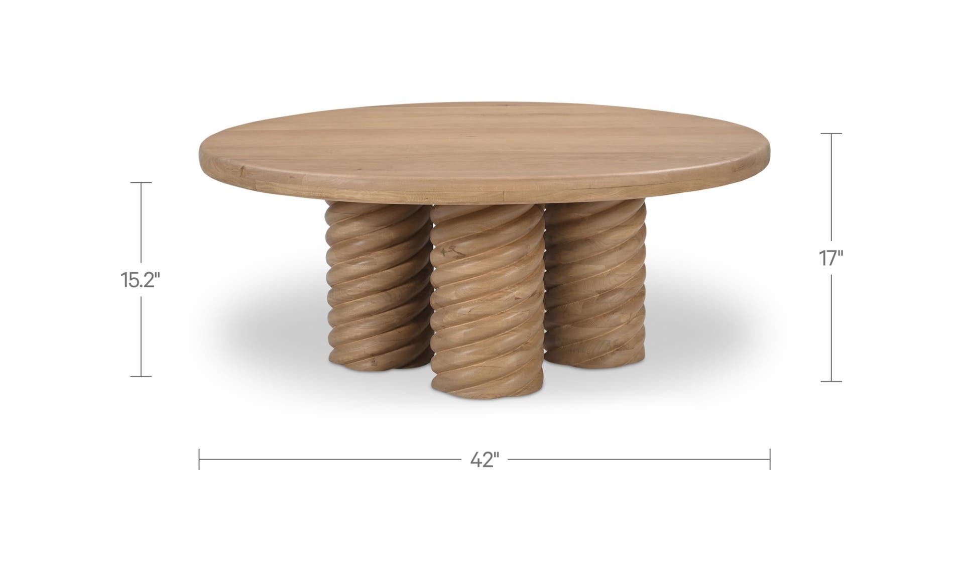 42" Oak Solid Oak Round Coffee Table