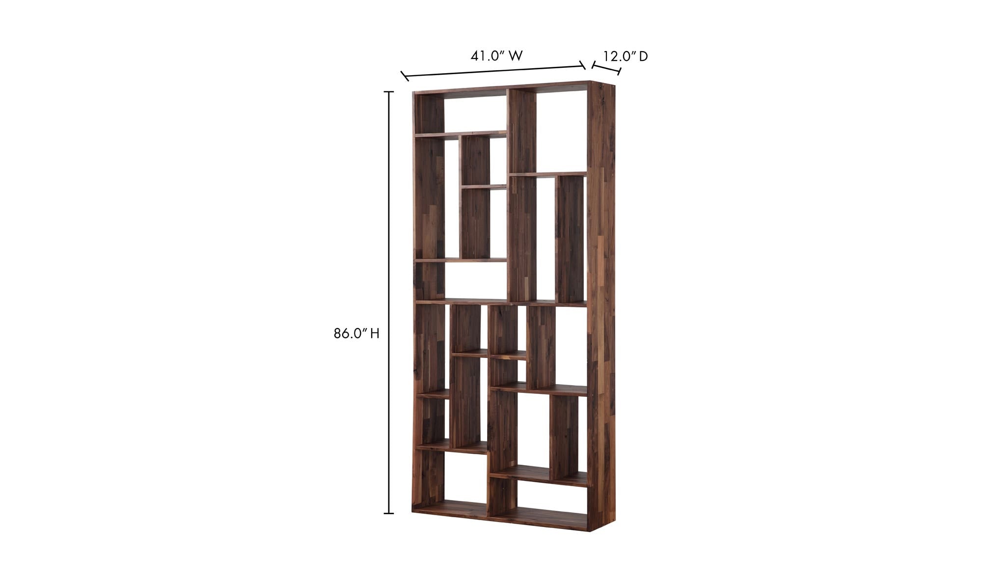 41" Walnut Shelving Unit