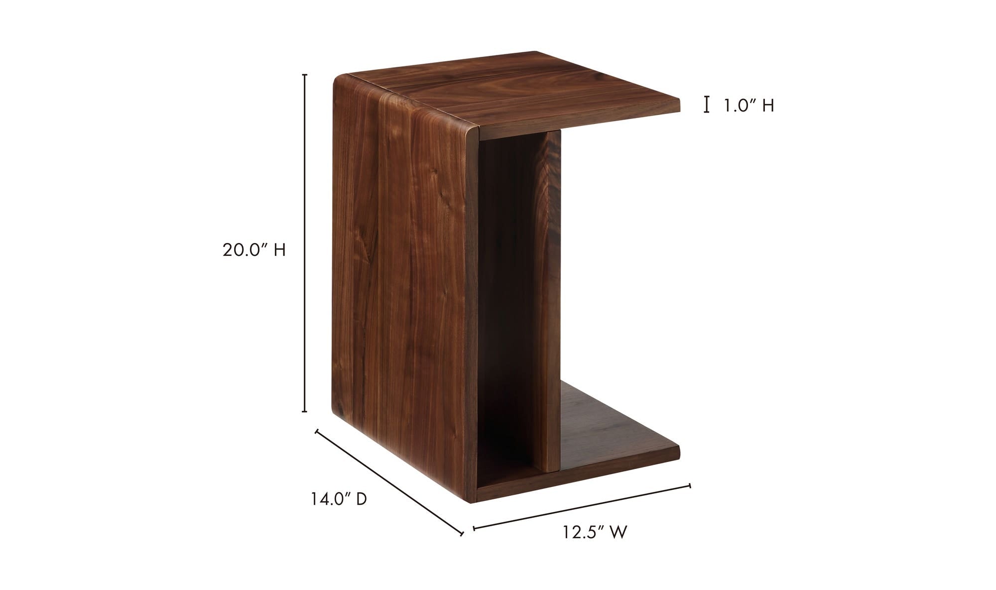 12.5" Brown Walnut Side Table
