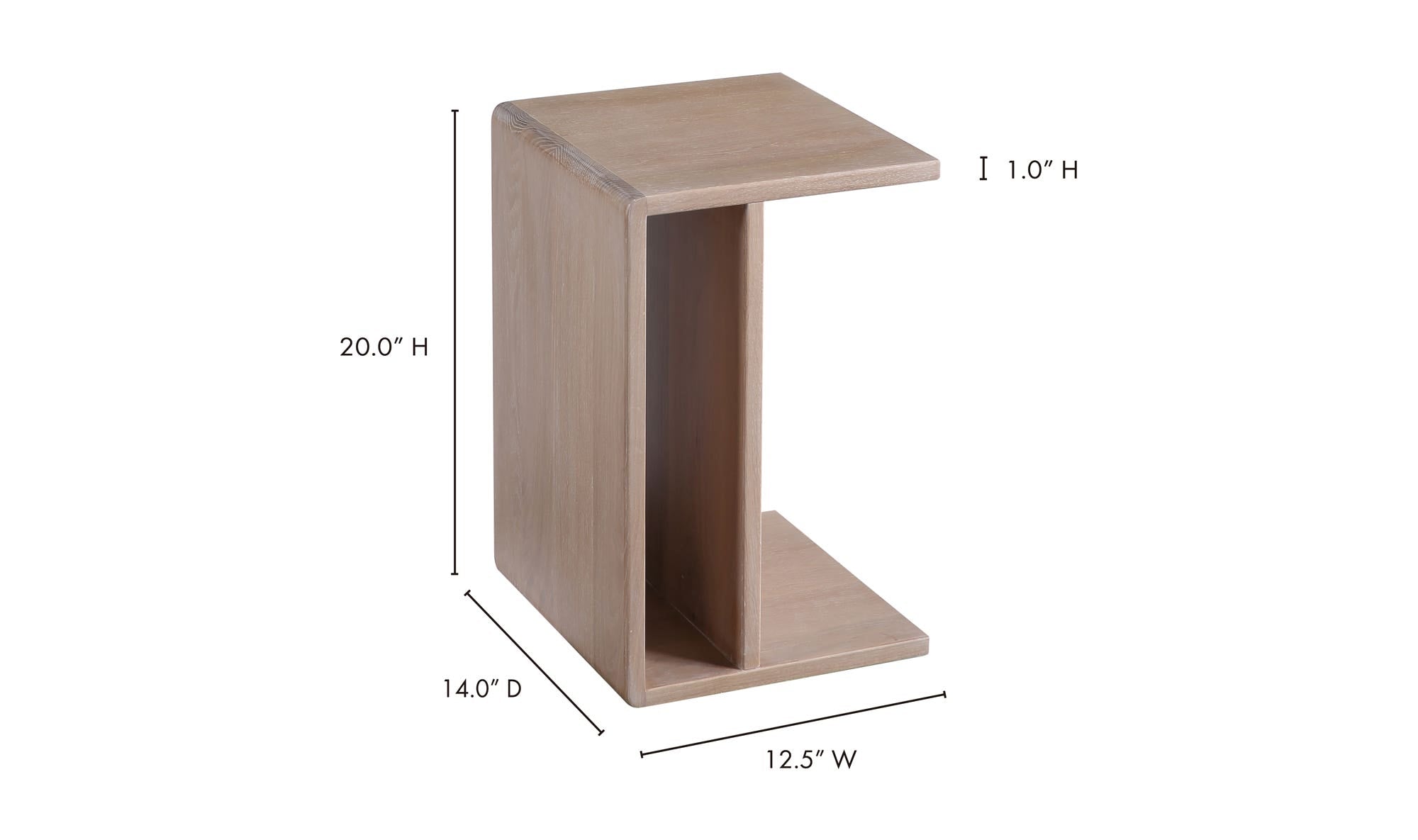 12.5" White Oak Side Table