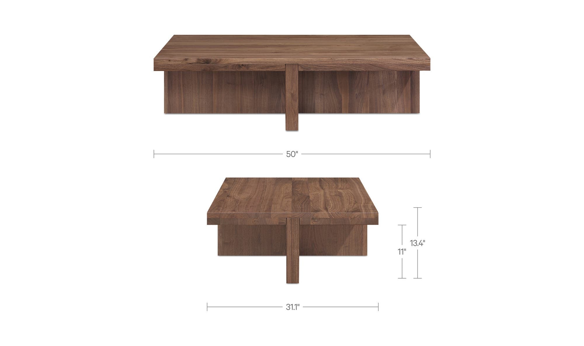 50" Walnut Coffee Table