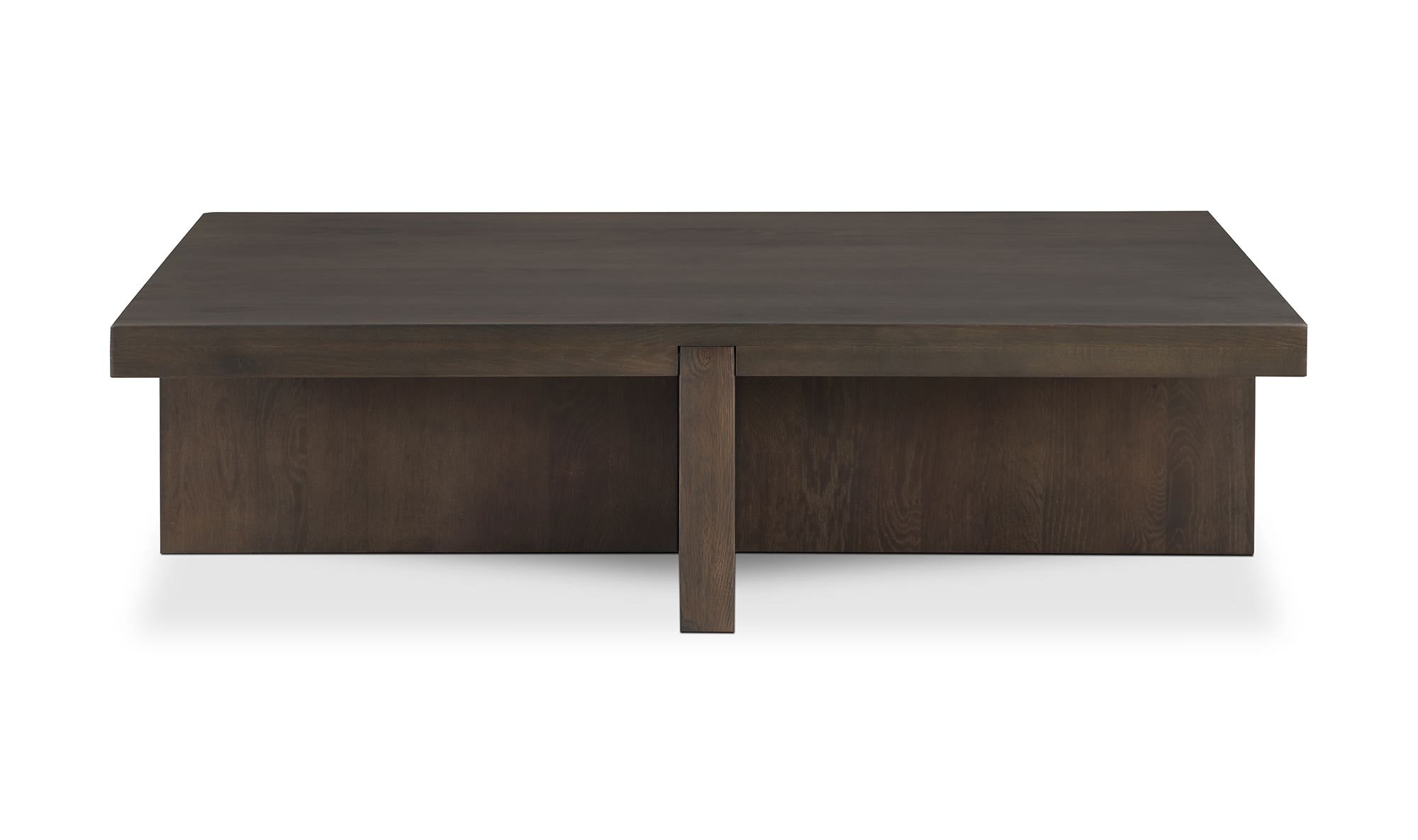 50" Dark Brown Solid Oak Coffee Table