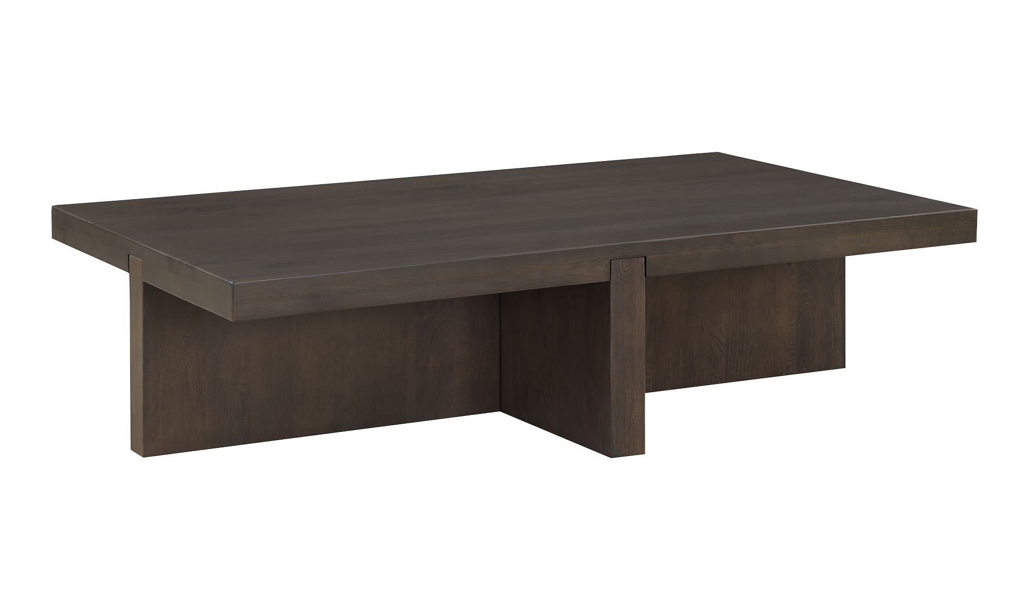 50" Dark Brown Solid Oak Coffee Table