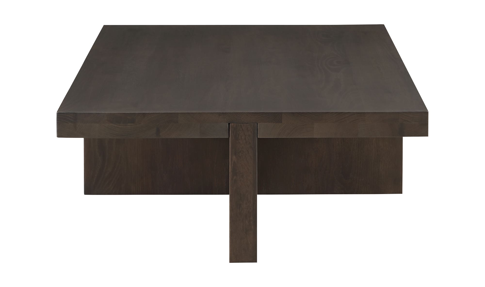 50" Dark Brown Solid Oak Coffee Table